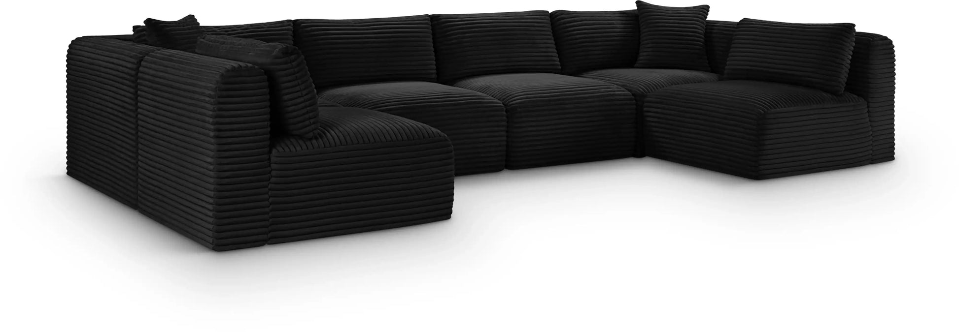 Shaggy - 6 Piece Modular U-Shaped Armless Sectional - Best Buy Furniture