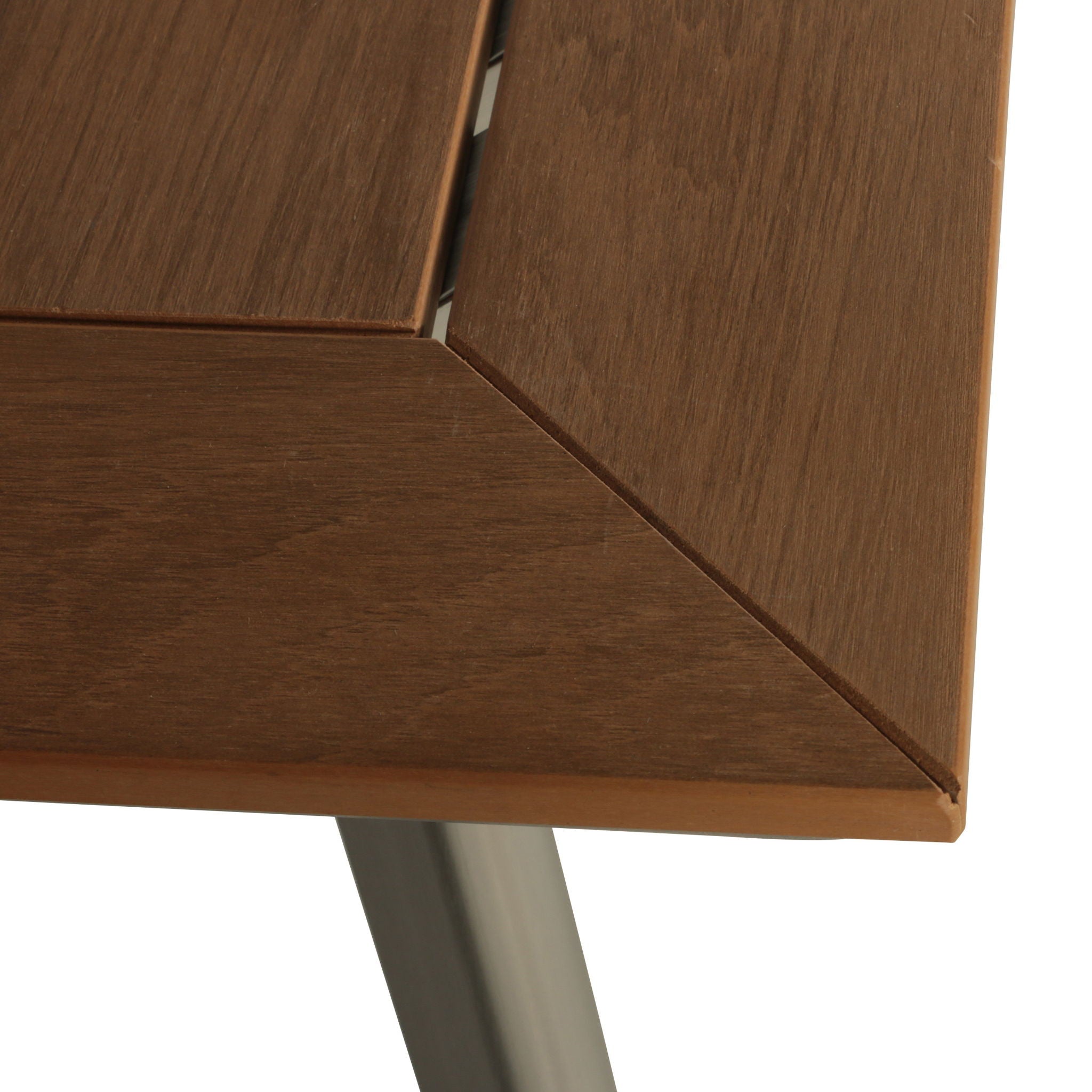 Outdoor Dining Table With Eucalyptus Wood Topped - Silver - Best Buy Furniture