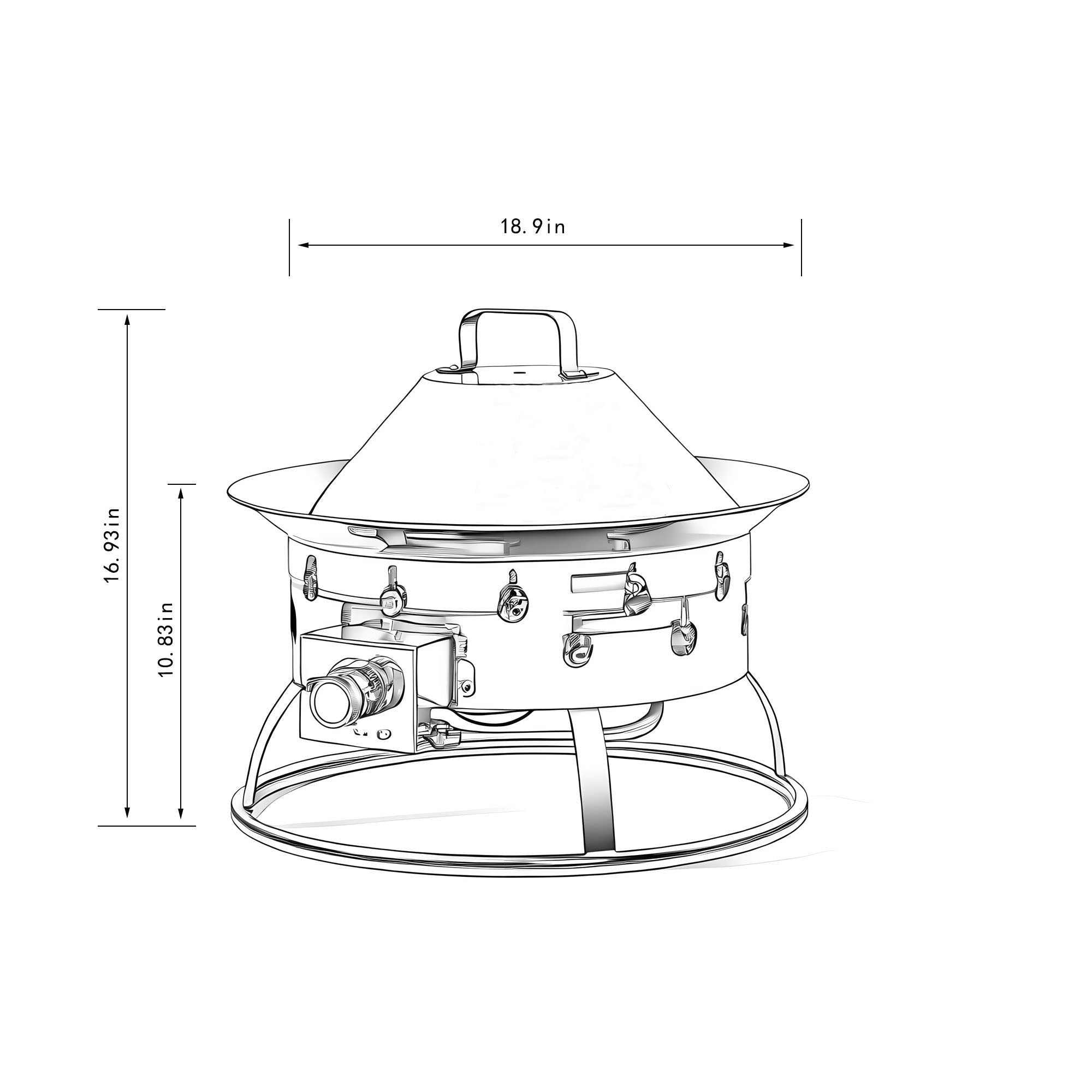 19" Propane Gas Fire Pit Table, 50000 Btu Round Steel Fire Pit For Outside Patio Deck Garden Backyard - Black - Best Buy Furniture