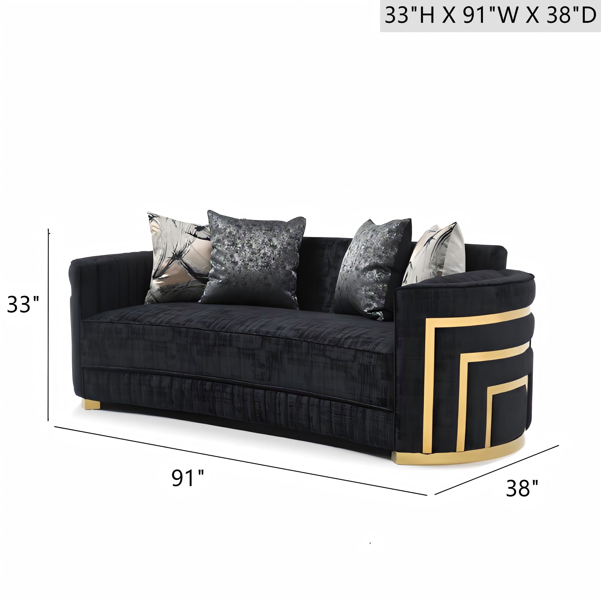 Soledad - Sofa With Upholstery And Hued Accents - Black - Best Buy Furniture