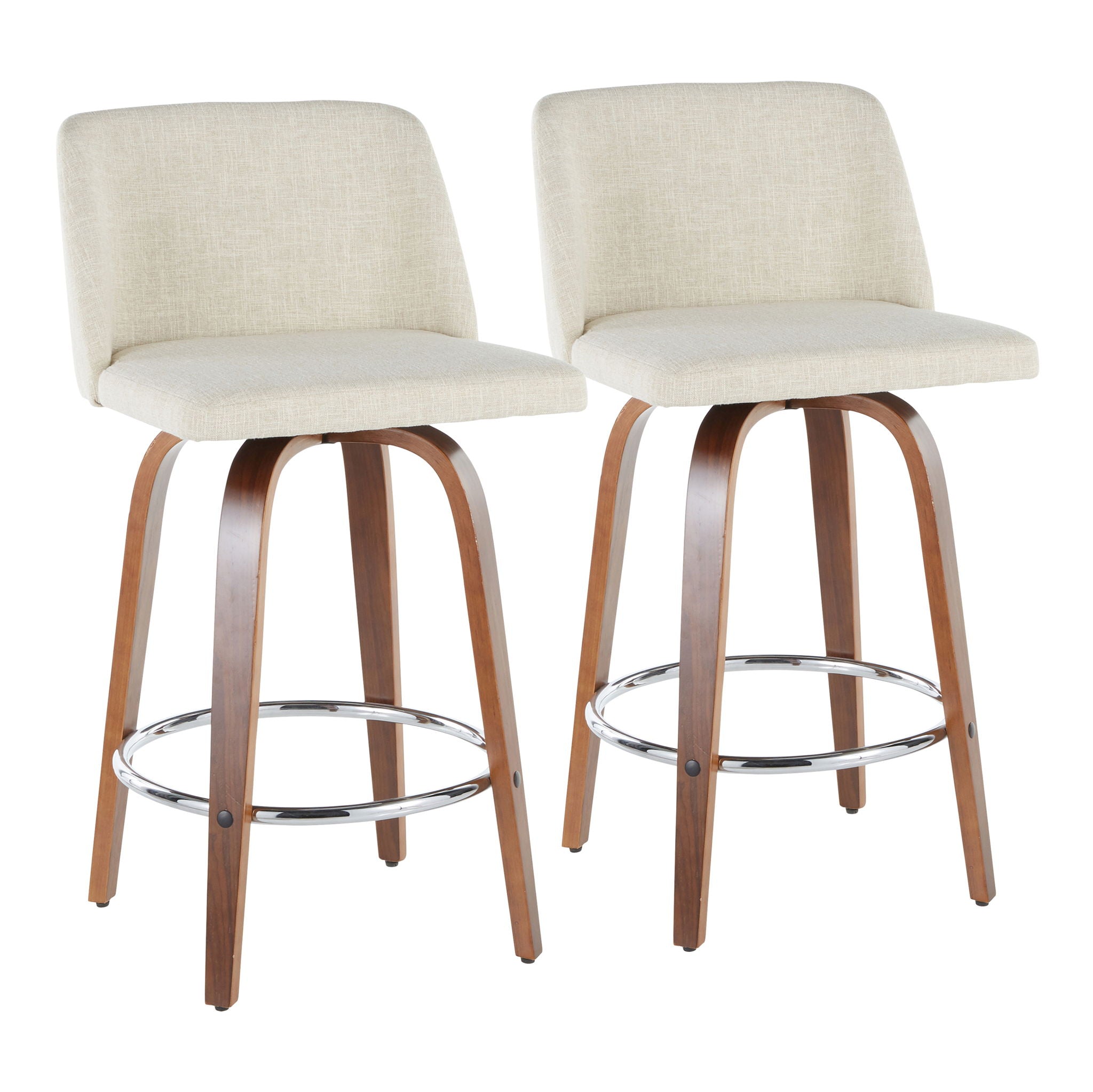 Toriano - Mid-Century Modern Counter Stool (Set of 2) - Best Buy Furniture