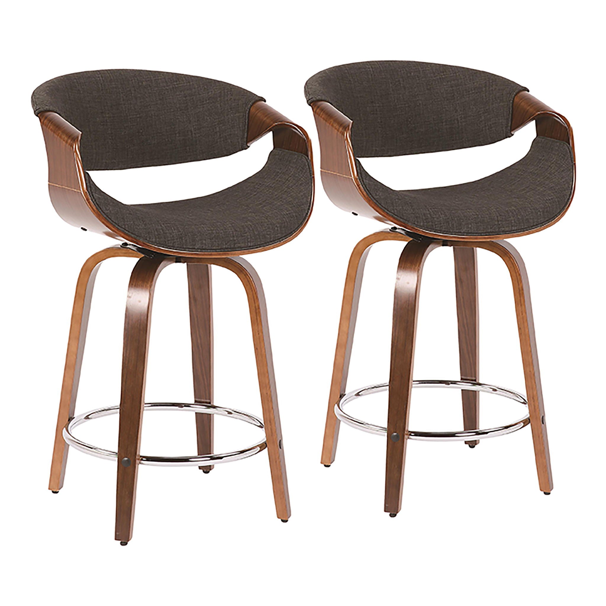 Curvini - Mid Century Modern Counter Stool (Set of 2) - Best Buy Furniture