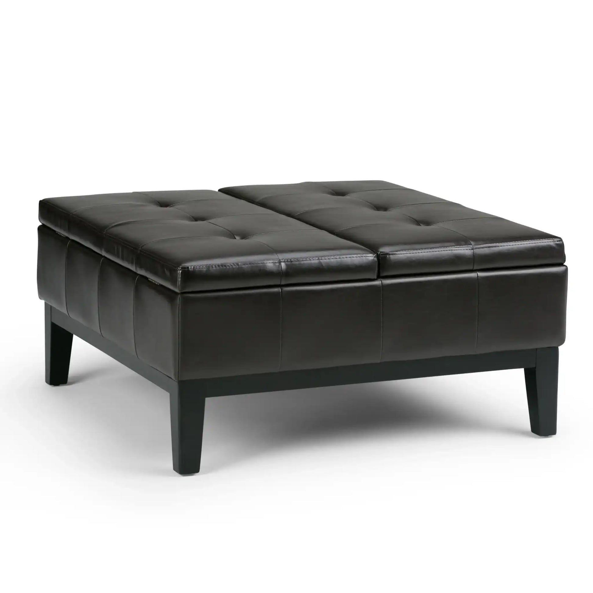 Dover - Square Coffee Table Storage Ottoman - Tanners Brown - Best Buy Furniture