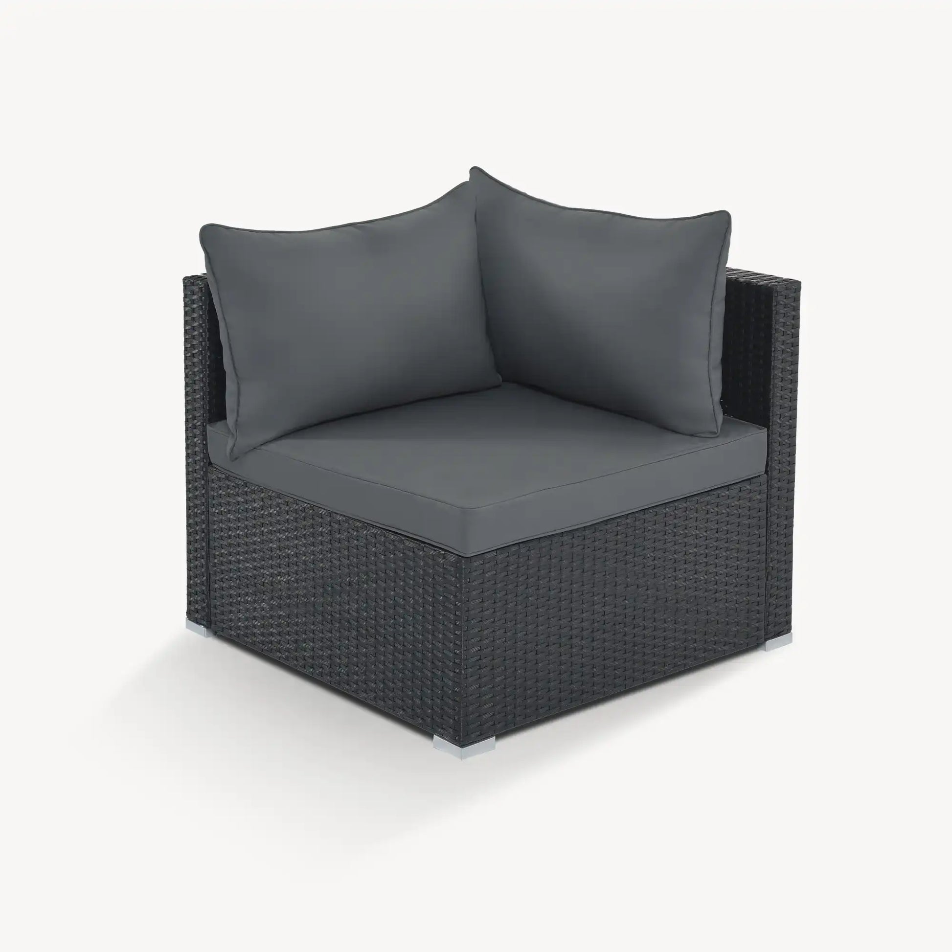 8 Piece Wicker Patio Sofa Set, Gray Cushions - Best Buy Furniture
