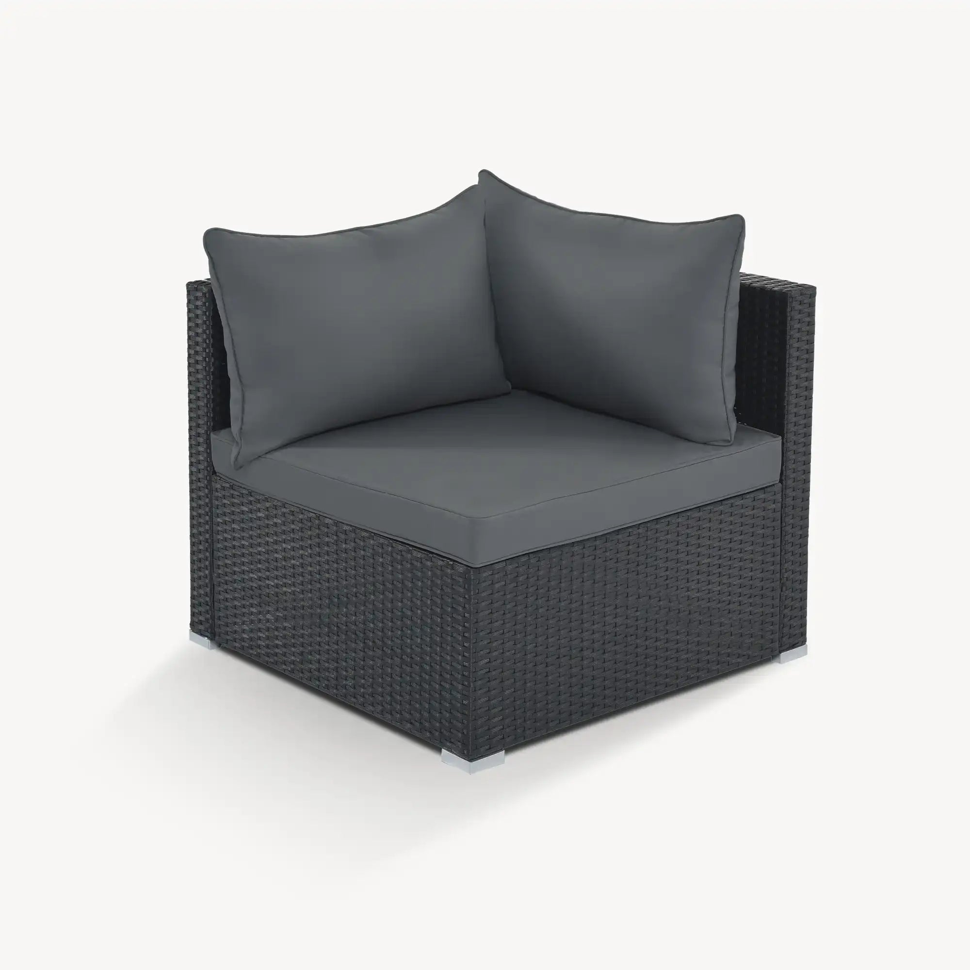 8 Piece Wicker Patio Sofa Set, Gray Cushions - Best Buy Furniture