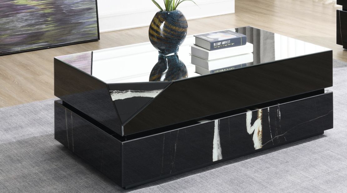 Wenona - Mirrored Coffee Table - Black - Best Buy Furniture