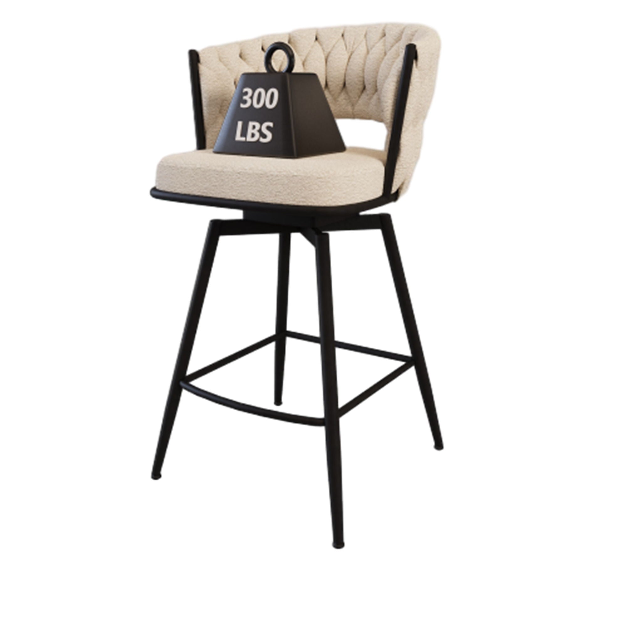 Bar Stool 360 Swivel With Back Footrest - Best Buy Furniture