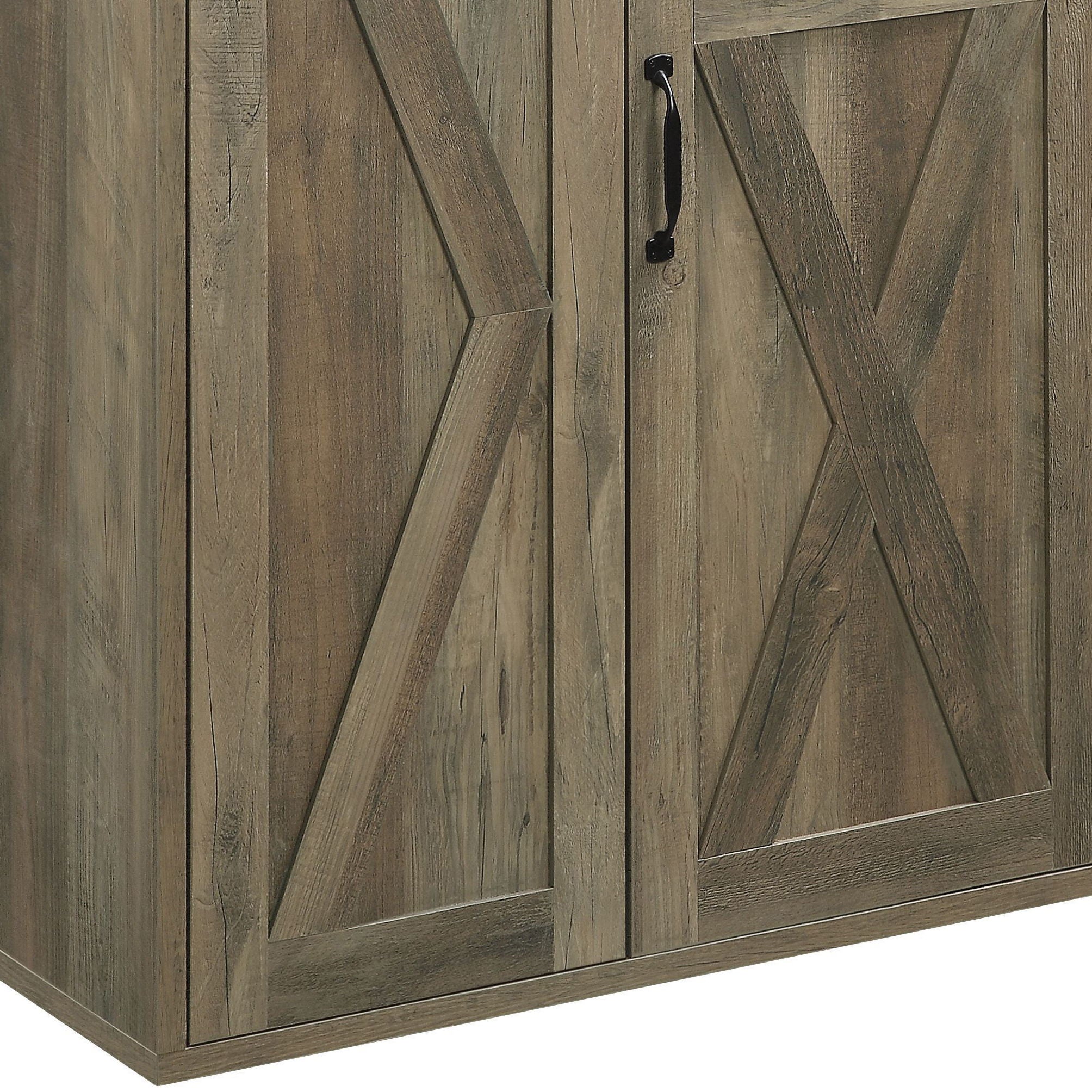 Abiram - Rustic Server - Oak - Best Buy Furniture