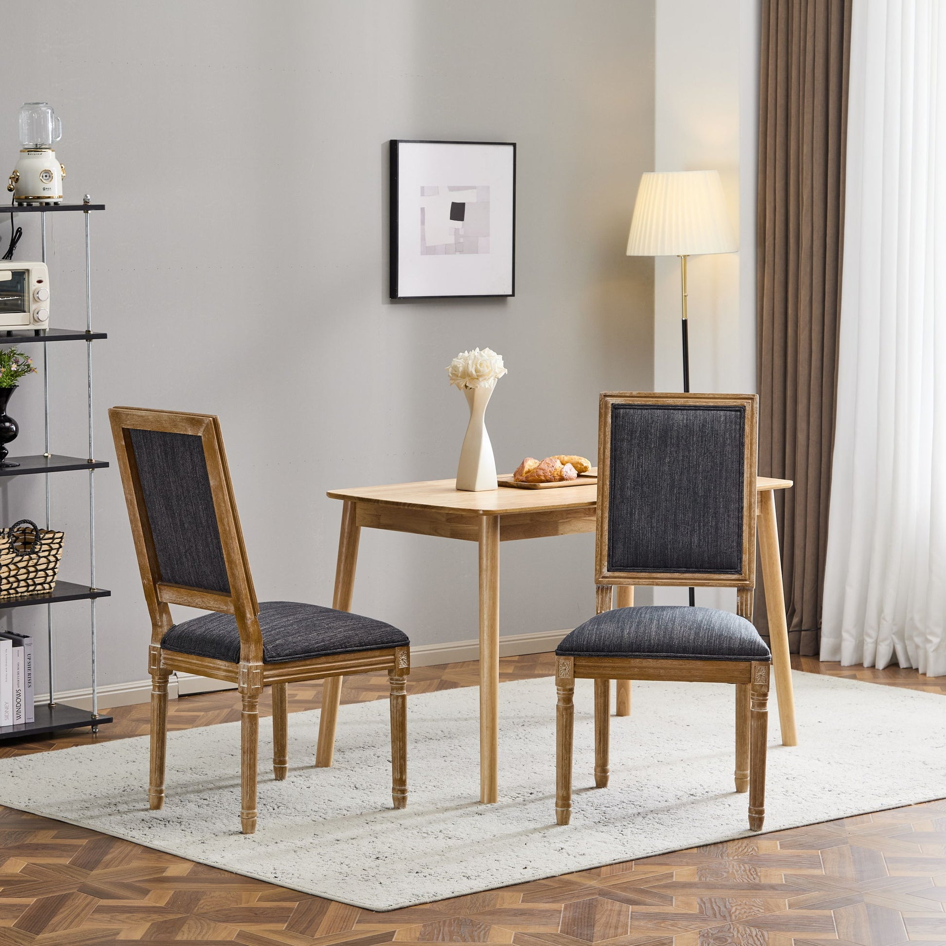 French Country Style Dining Chair With Upholstered Seating And Fluted Legs - Best Buy Furniture
