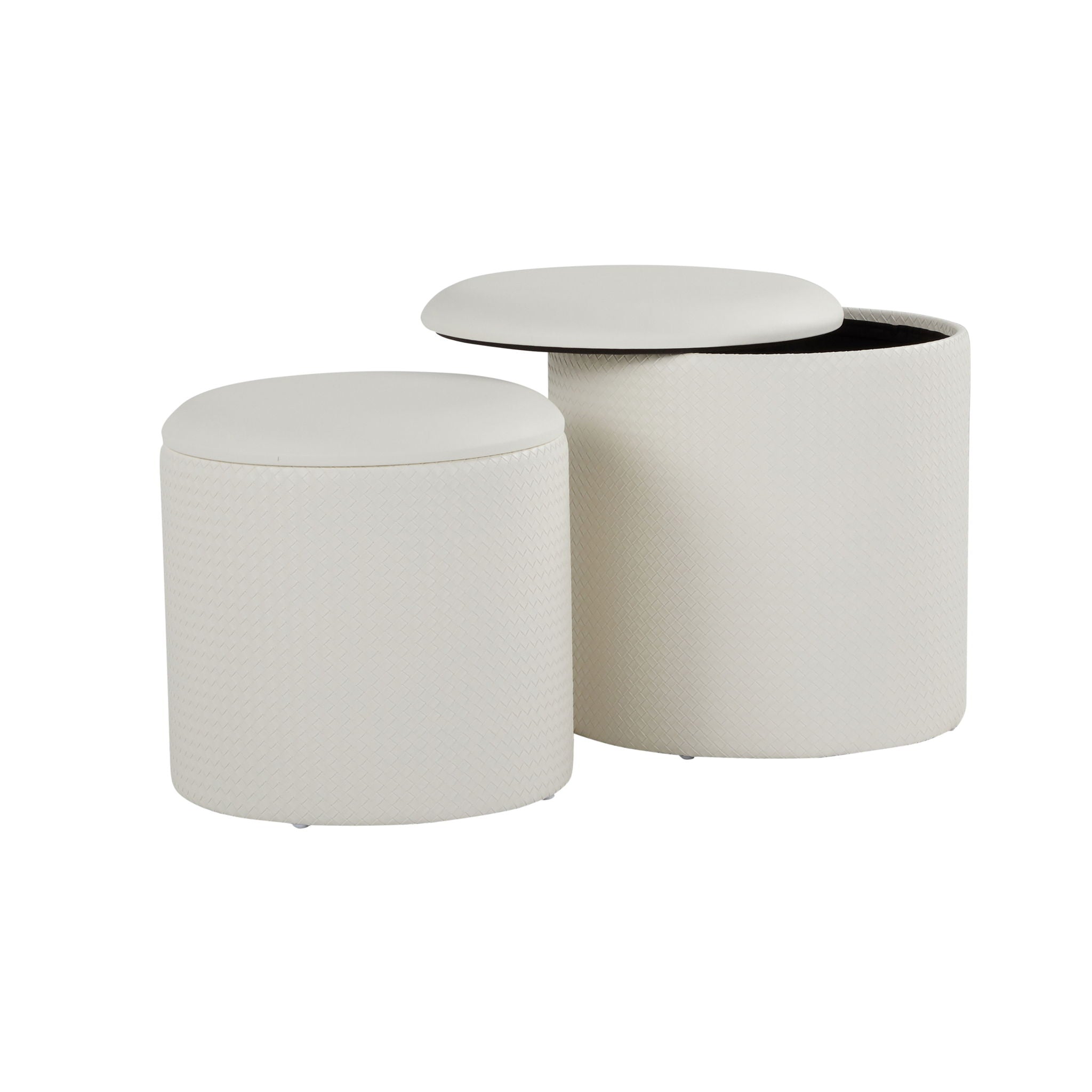 Maverick - Contemporary Nesting Ottoman Set With - Cream - Best Buy Furniture