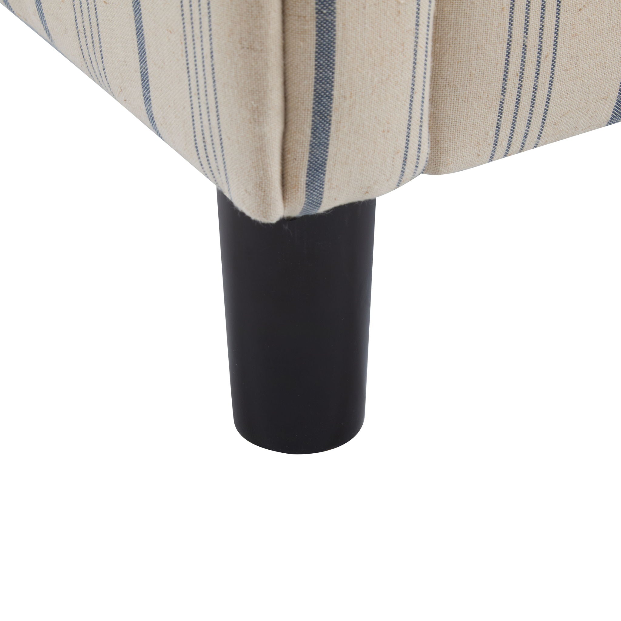 Modern Barrel Fabric Striped Barrel Chair With Channel Stitching - Beige / Blue Stripe - Best Buy Furniture