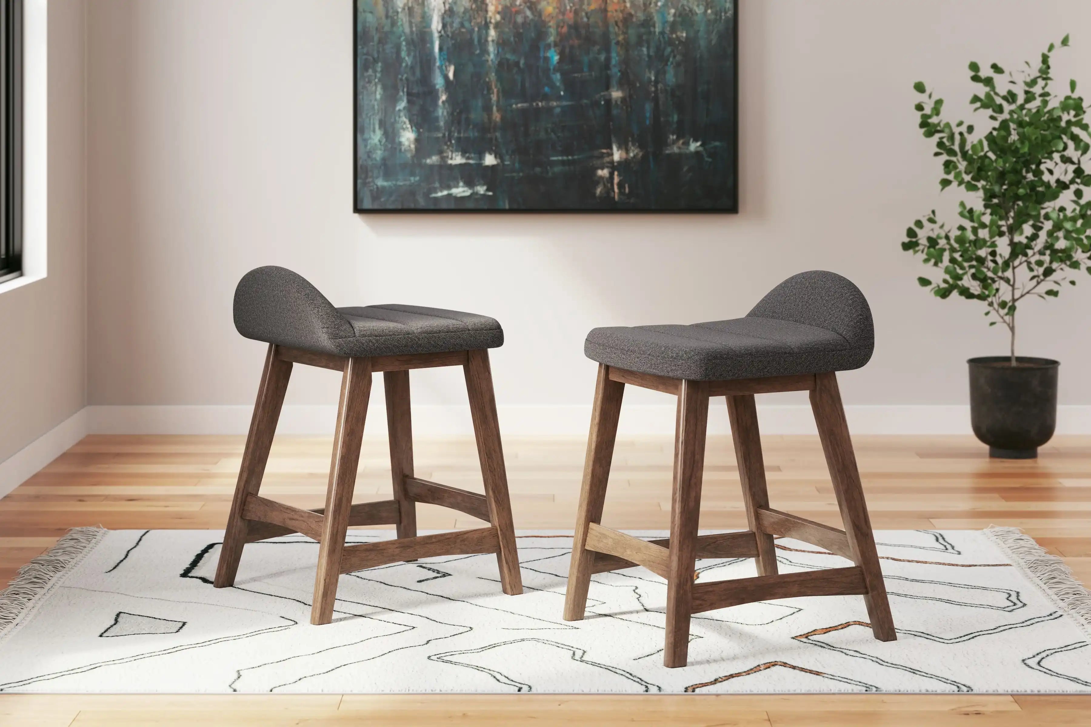 Lyncott - Upholstered Barstool (Set of 2) - Best Buy Furniture