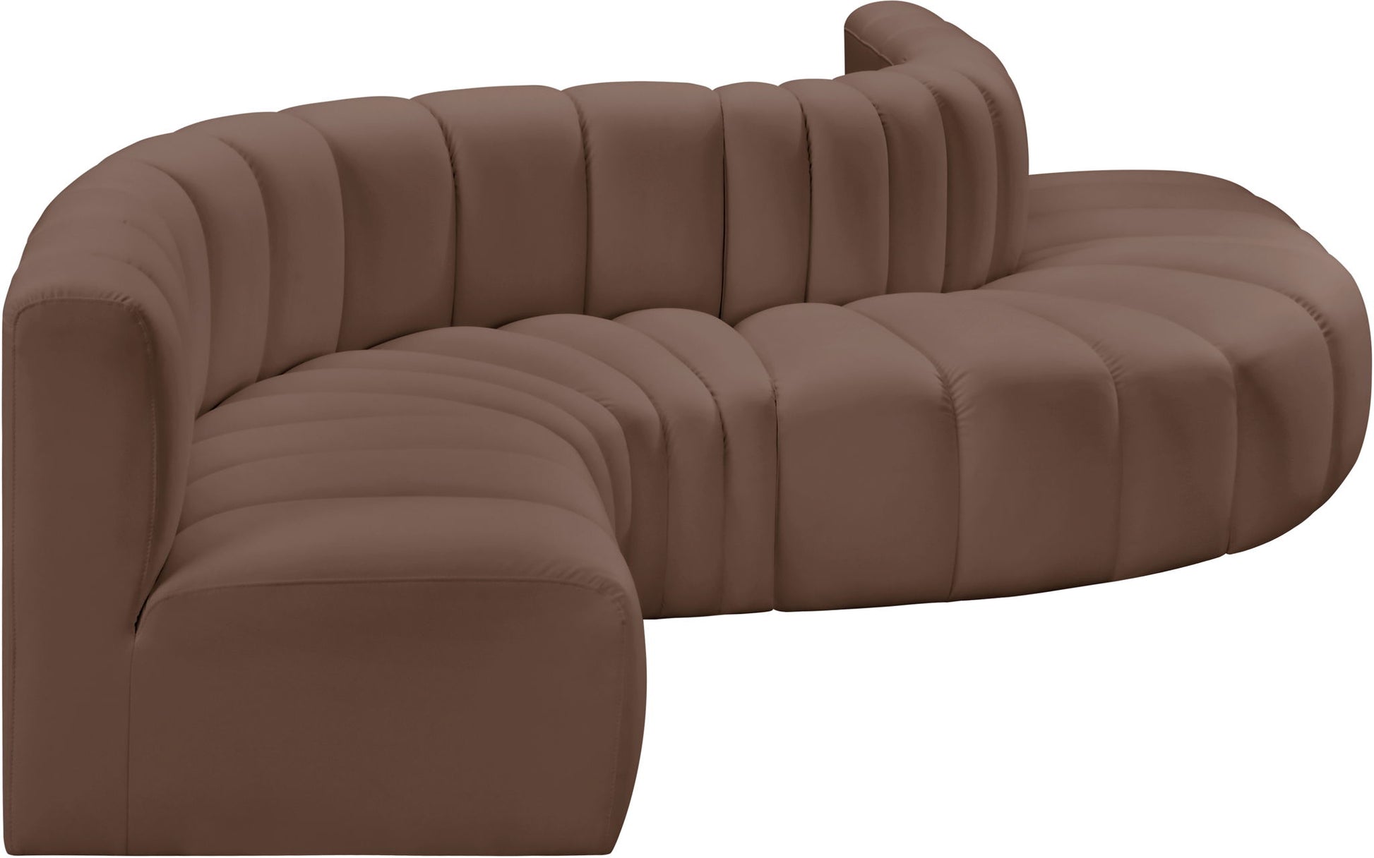 Arc - Faux Leather 6 Piece Curved Modular Sofa - Best Buy Furniture