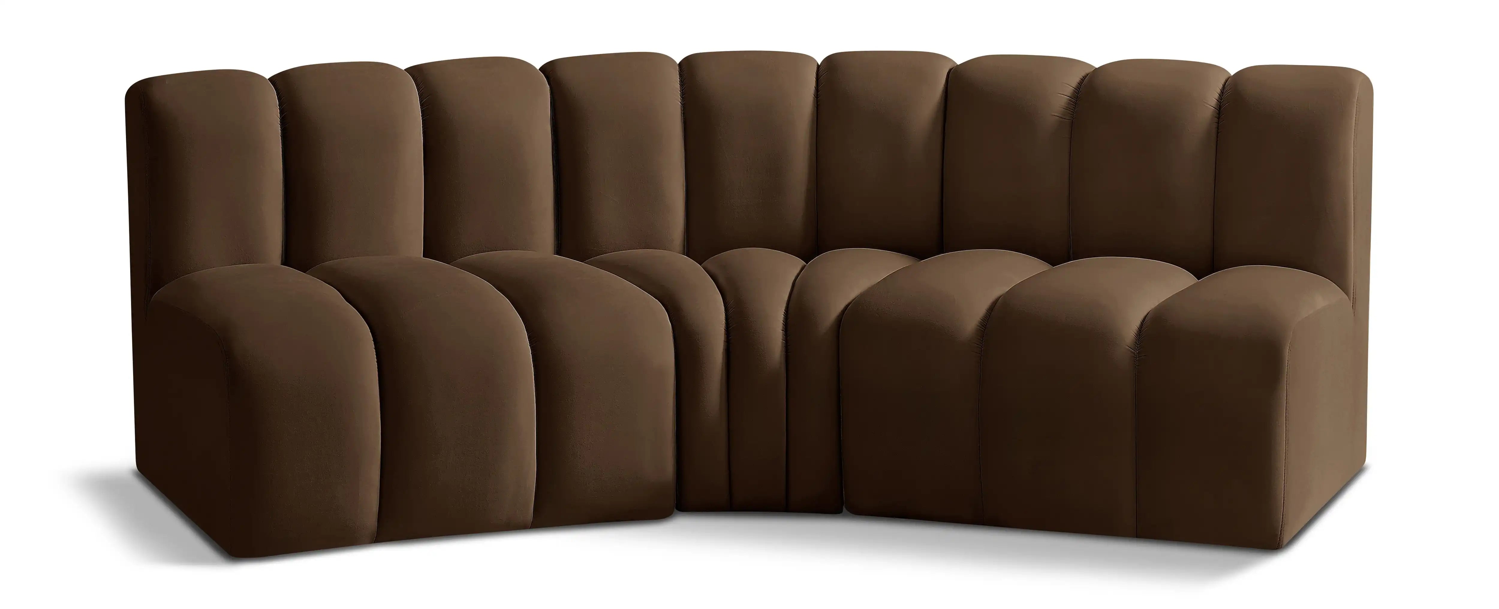 Arc - Velvet 3 Piece Modular Corner Sofa - Best Buy Furniture