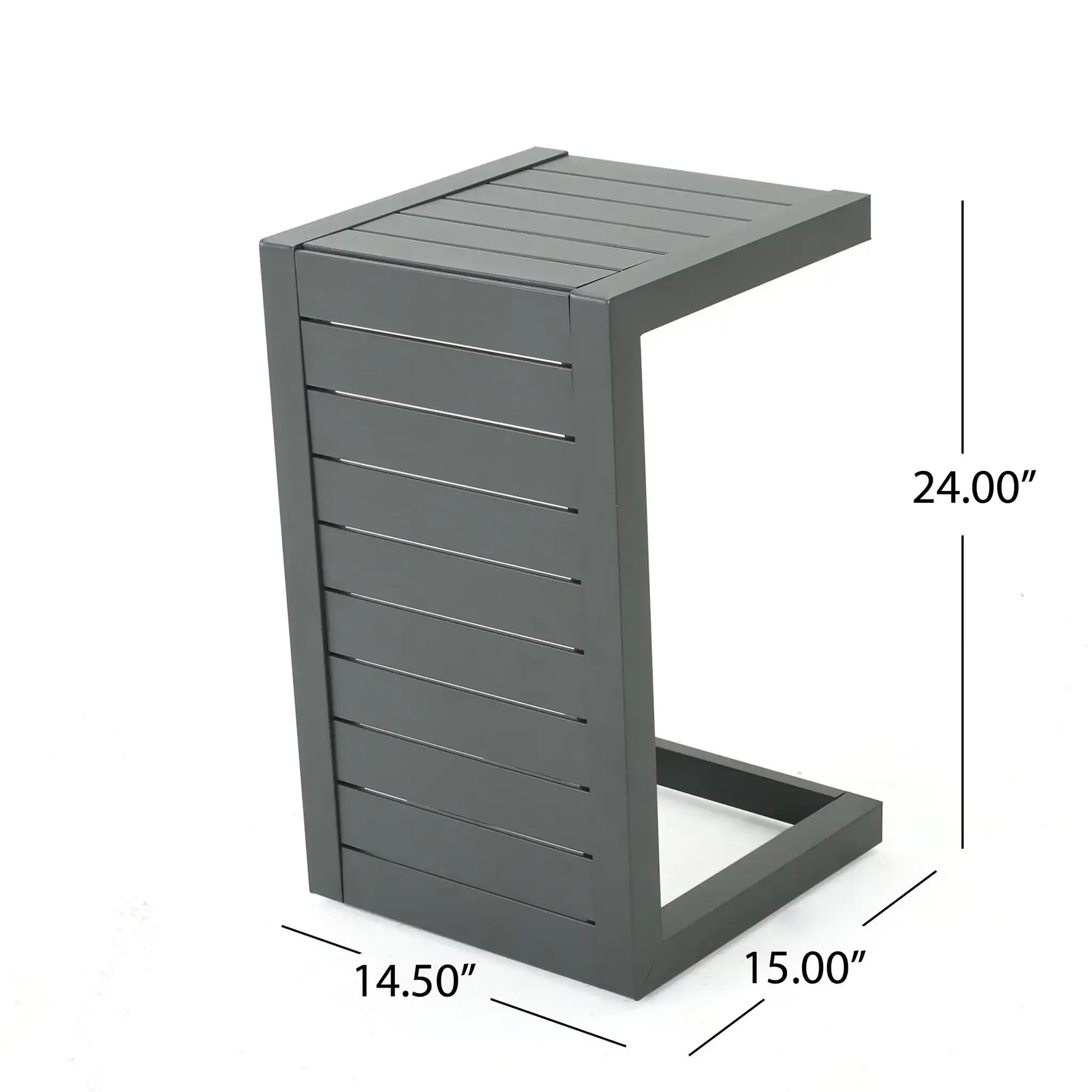 Aluminum Outdoor C - Shaped Side Table For Patio - Best Buy Furniture