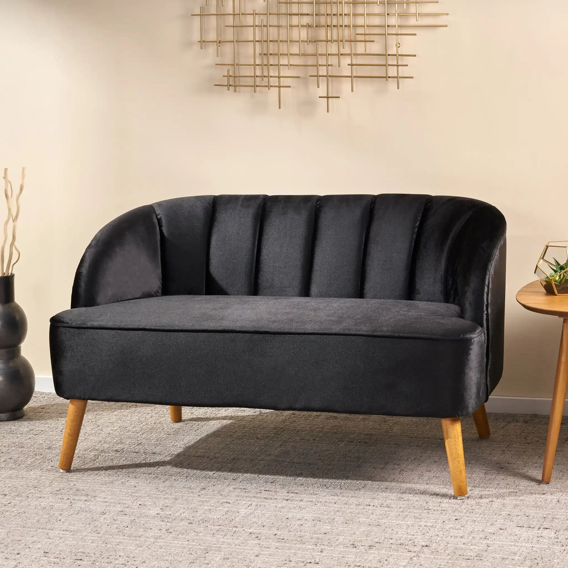 Modern Classic Shell Backed Loveseat - Best Buy Furniture