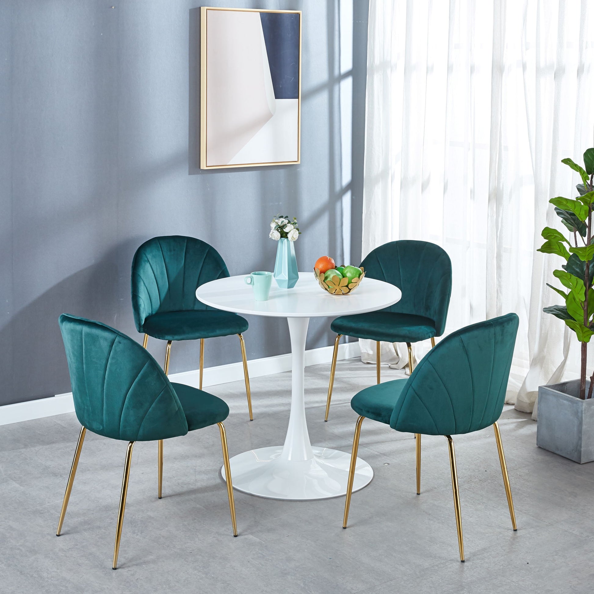 Tulip Table Mid-Century Dining Table With Round MDF Table Top, Pedestal Dining Table, End Table Leisure Coffee Table - Best Buy Furniture