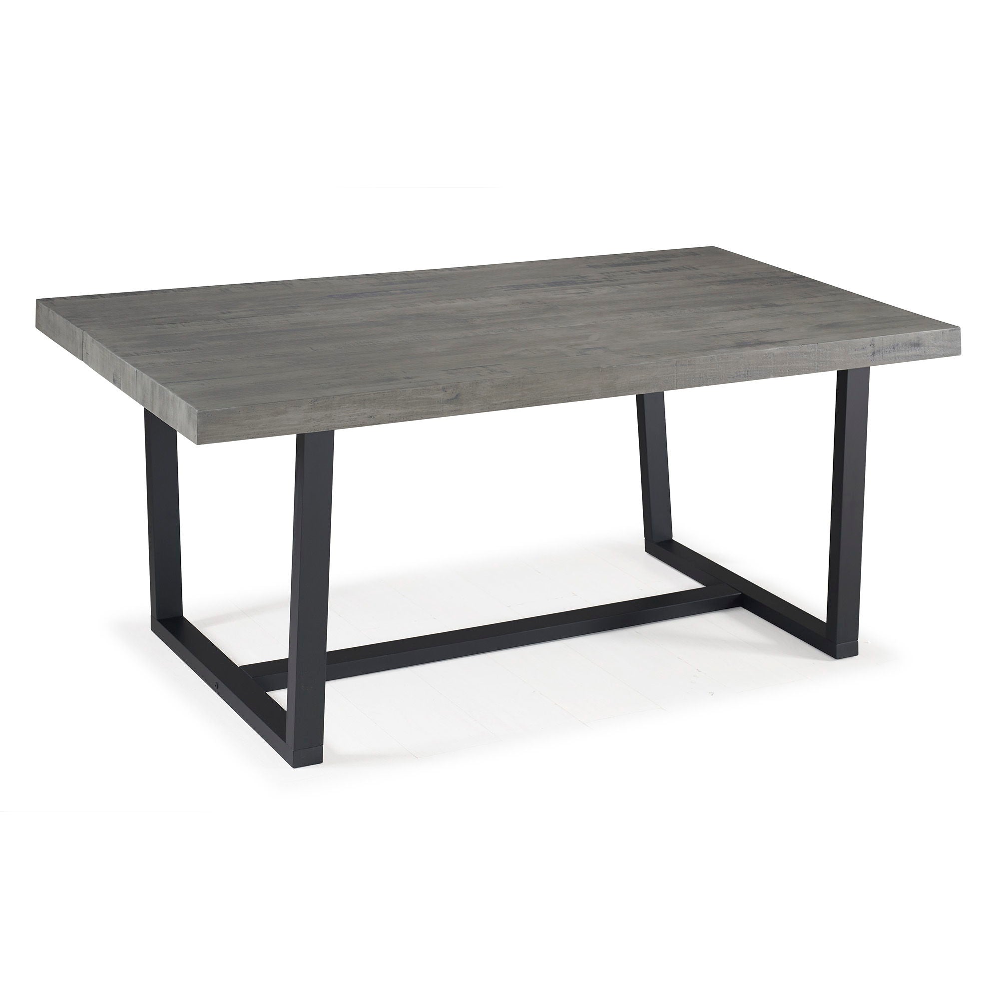 Modern Distressed Solid Wood And Metal Open Frame Dining Table - Best Buy Furniture
