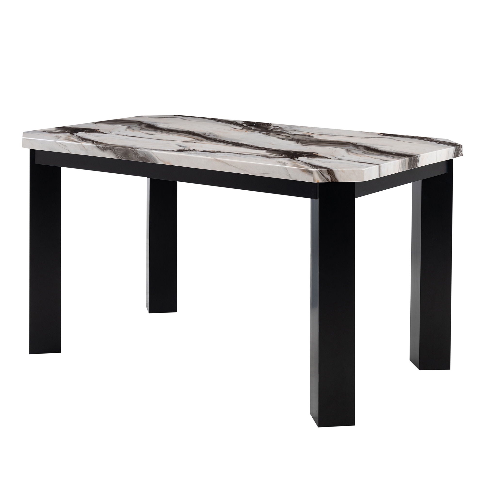 Magaly - Bar Table With Marbled Top Detail And Scalloped Edges - Dark Gray - Best Buy Furniture