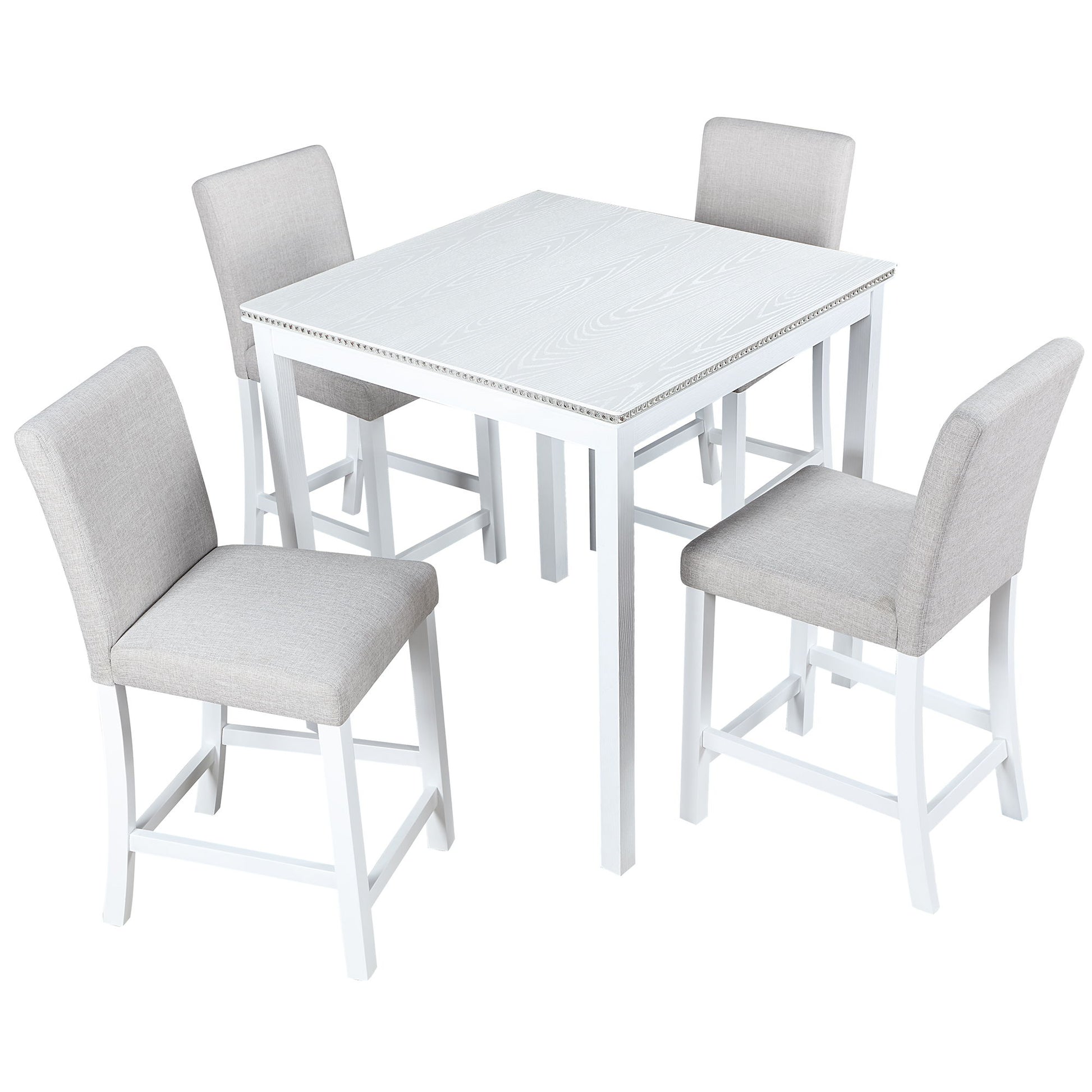5 Piece Counter Height Table Set, Square Table And 4 Upholstered Chairs - Best Buy Furniture