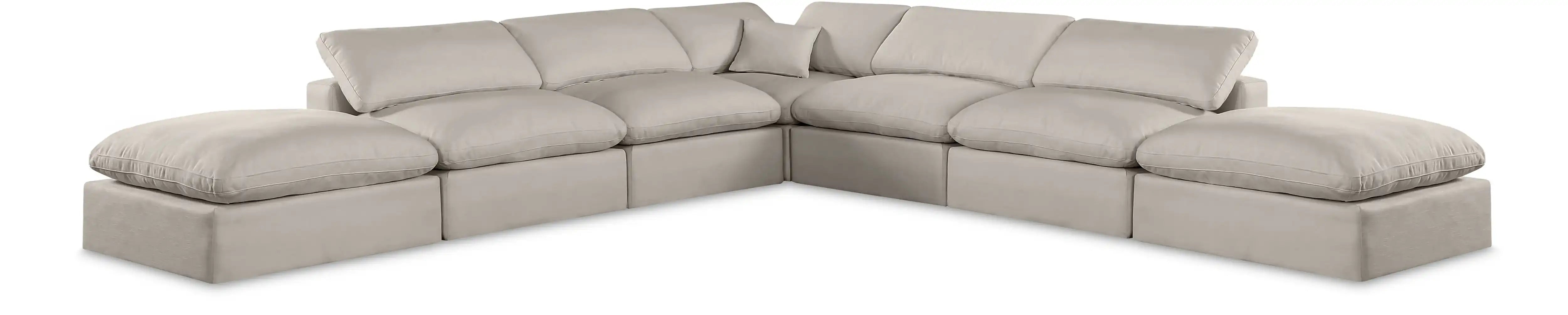 Comfy - 7 Piece Linen Modular Corner Sectional - Best Buy Furniture