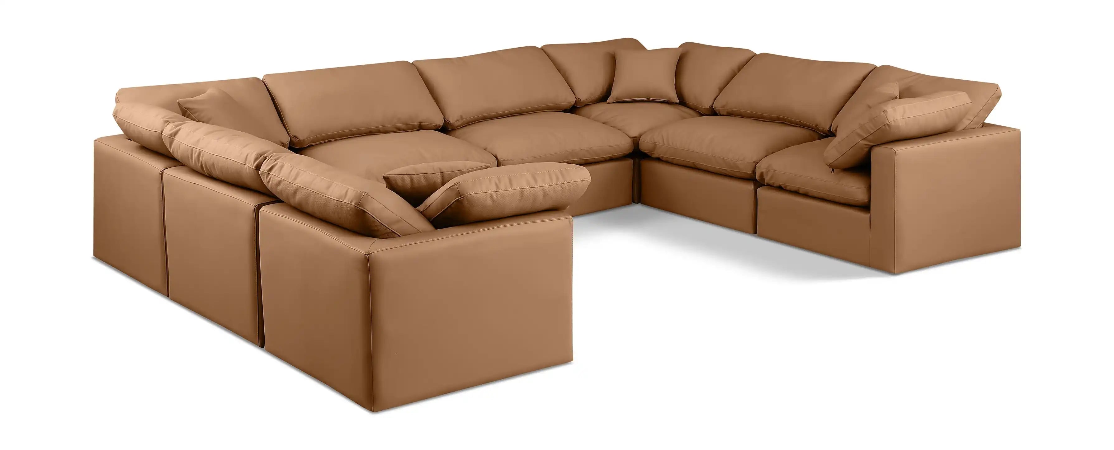 Indulge - Faux Leather 8 Piece Modular Sectional - Best Buy Furniture