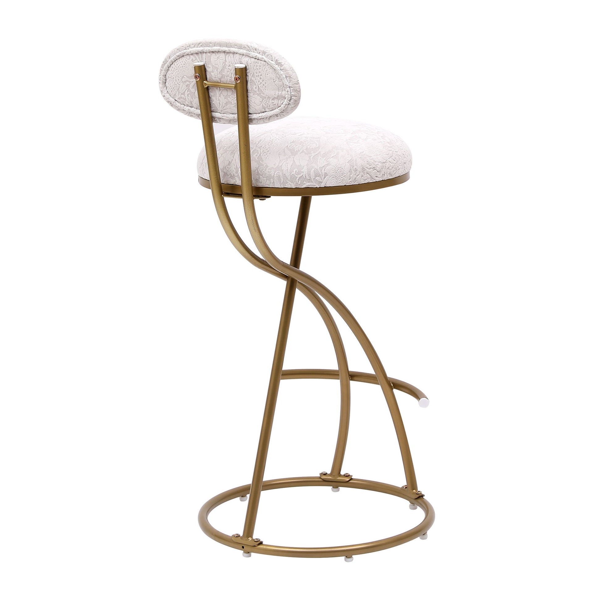 Round Print Bar Stools Upholstered Chairs For Kitchen (Set of 2) - Best Buy Furniture