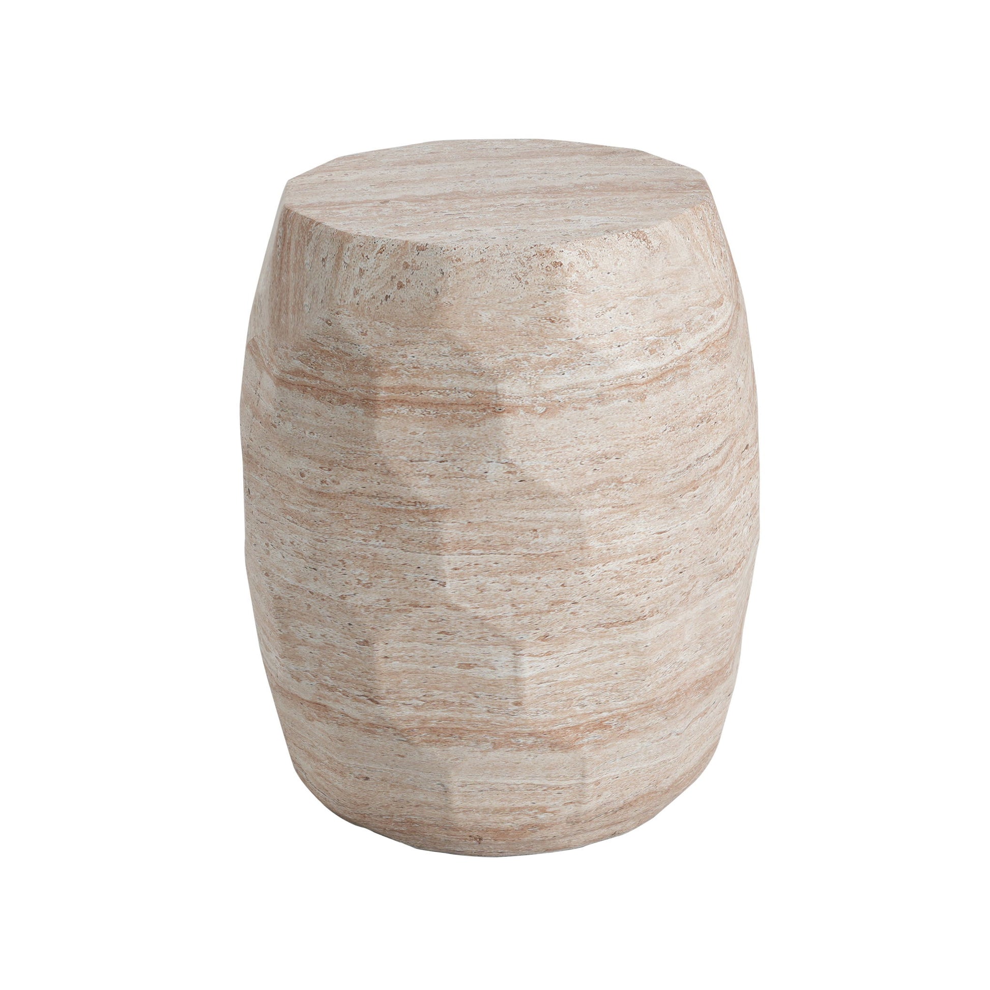 Travertine Lightweight Concrete Side Table For Indoor / Outdoor Use - Beige - Best Buy Furniture