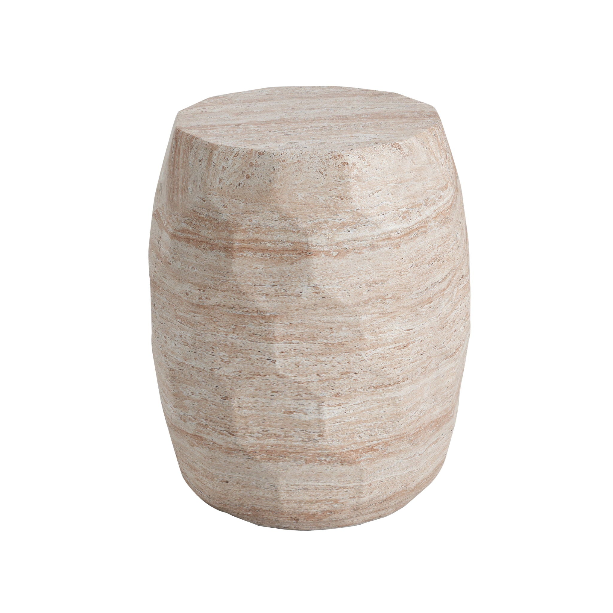 Travertine Lightweight Concrete Side Table For Indoor / Outdoor Use - Beige - Best Buy Furniture