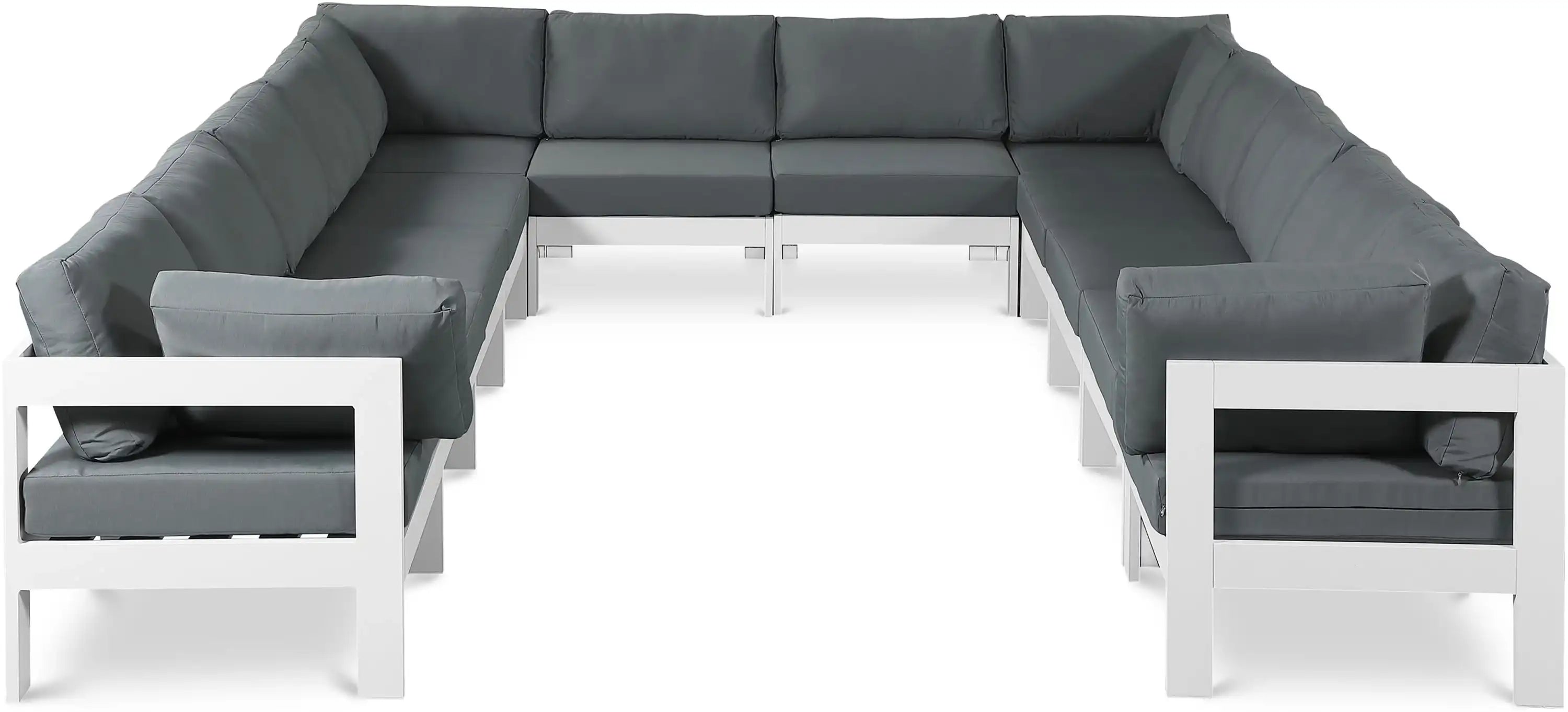 Nizuc - Outdoor Patio 12 Piece Modular Sectional With White Frame - Best Buy Furniture