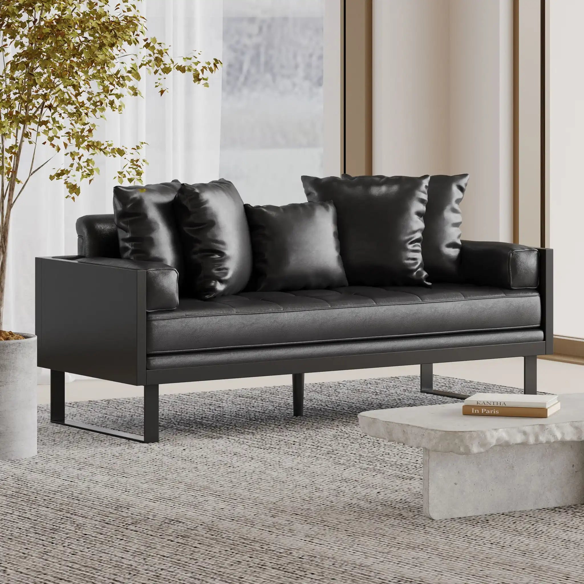 Contemporary Oversized Loveseat With Accent Pillow - Best Buy Furniture