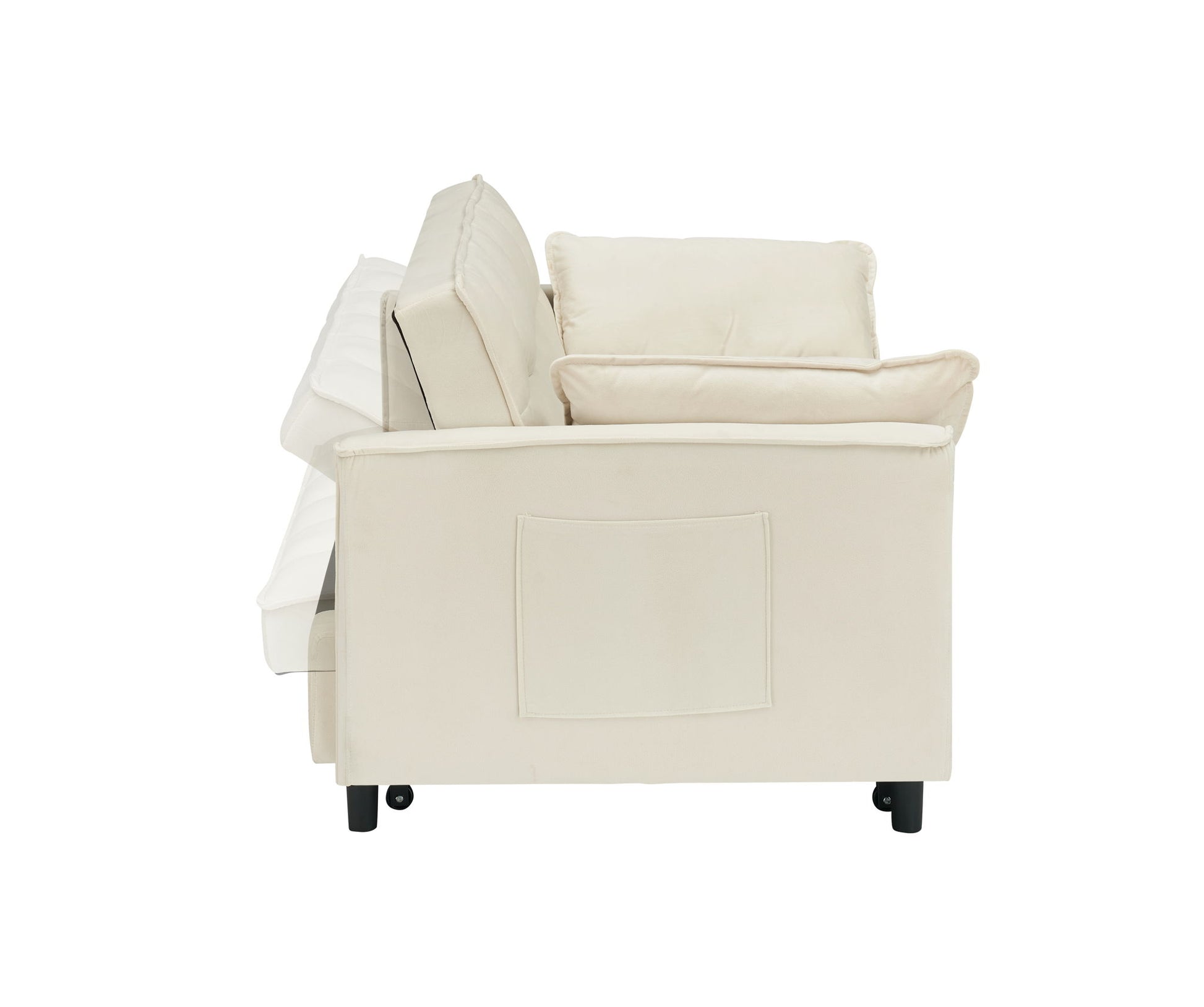 Modern Velvet Sofa, Sofa Pull-Out Bed, Small Love Seat Casual Sofa With Back, With Pillow, Pockets, Living Room Furniture, 3 In 1 Convertible Sleep Sofa Bed - Best Buy Furniture