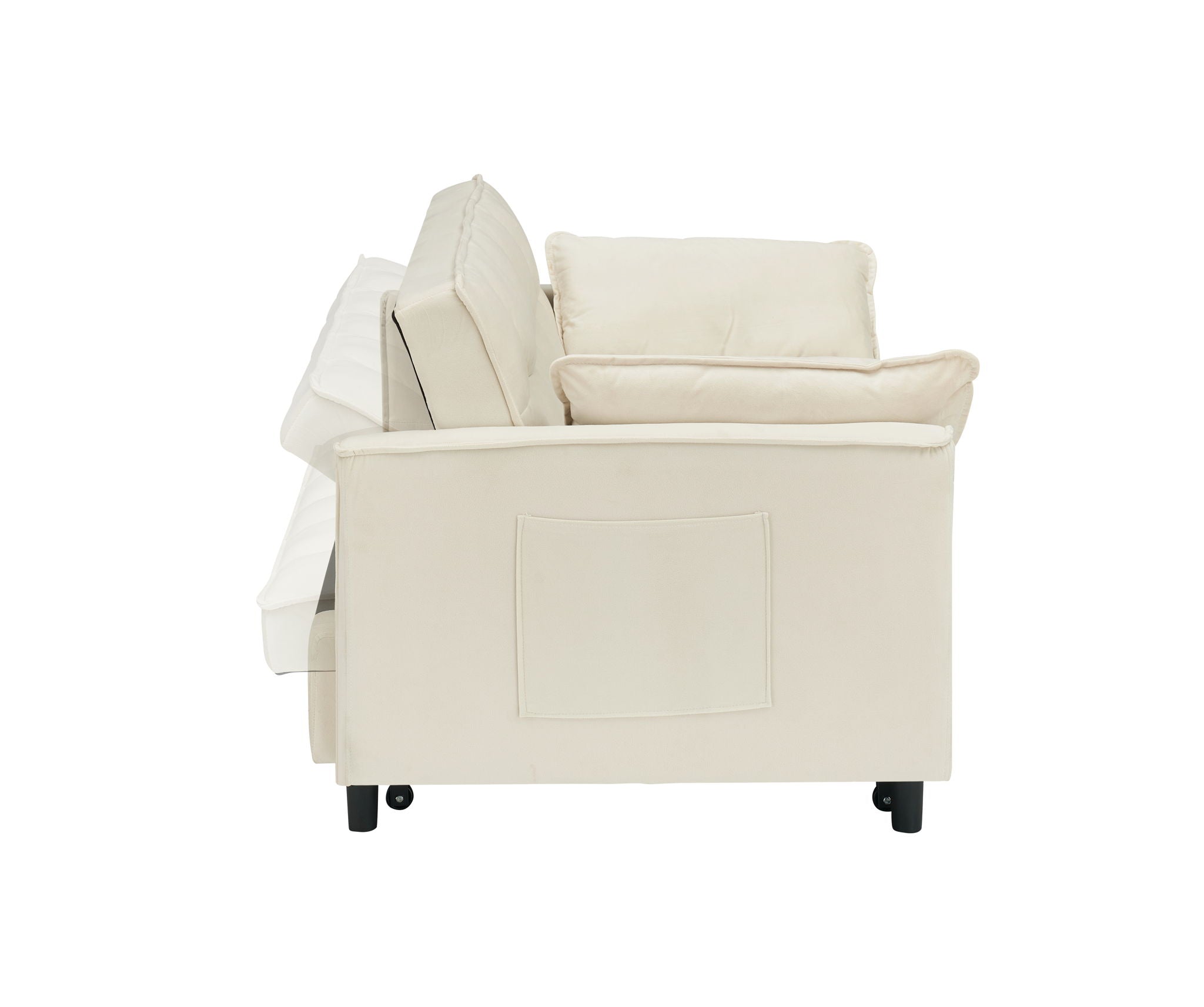 Modern Velvet Sofa, Sofa Pull-Out Bed, Small Love Seat Casual Sofa With Back, With Pillow, Pockets, Living Room Furniture, 3 In 1 Convertible Sleep Sofa Bed - Best Buy Furniture