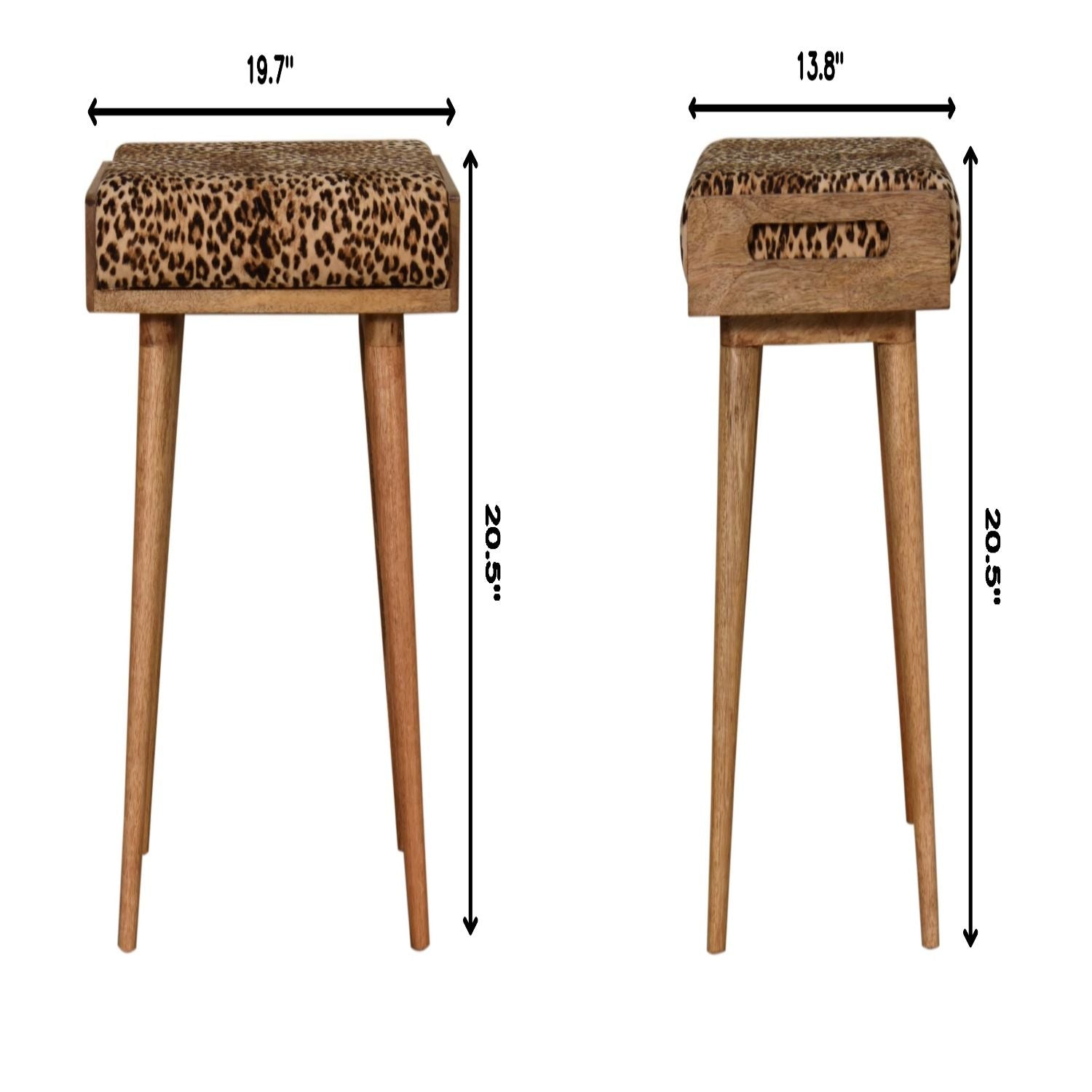 Leopard Velvet Tray Style Footstool - Brown Oak - Best Buy Furniture