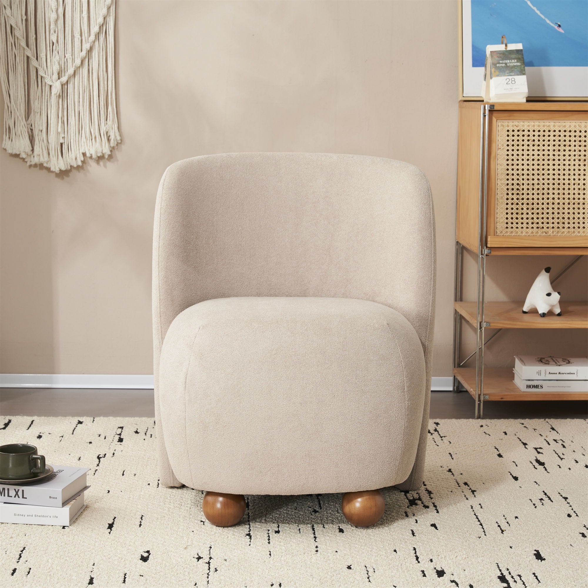 Modern Low Back Accent Upholstered Armless Living Room Chairs, Round Feet - Best Buy Furniture