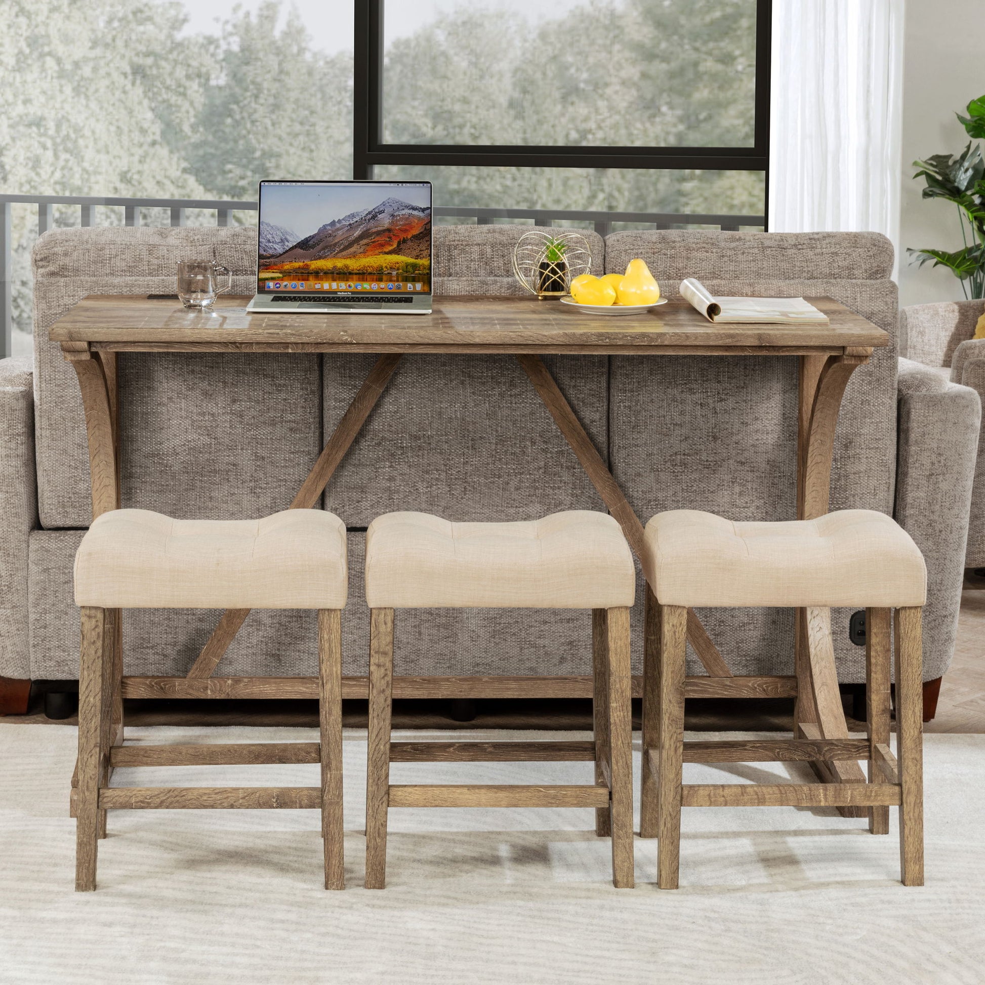 Bar Table Set With 3 Padded Stools - Best Buy Furniture
