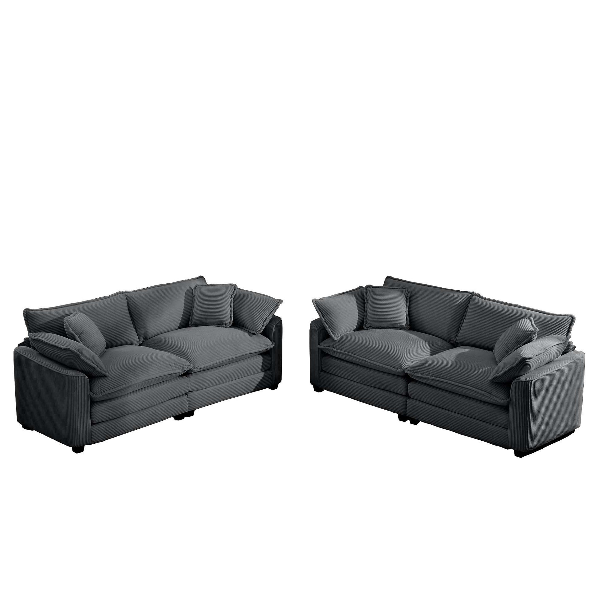 Elegant Corduroy Oversized Sectional Sofa Set With Deep Seats And Flexible Layout - Best Buy Furniture