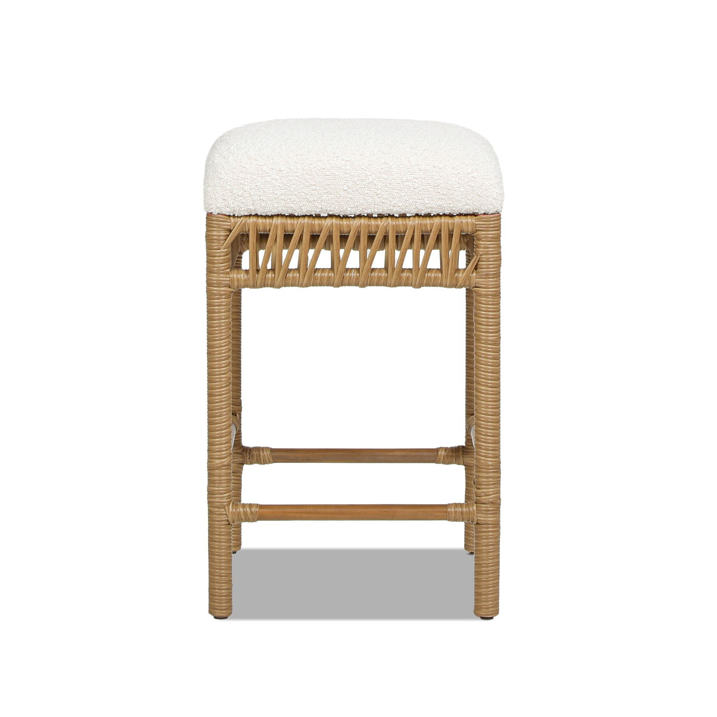 Lucia - Backless Upholstered Counter Stool With Frame - Ivory White - Best Buy Furniture
