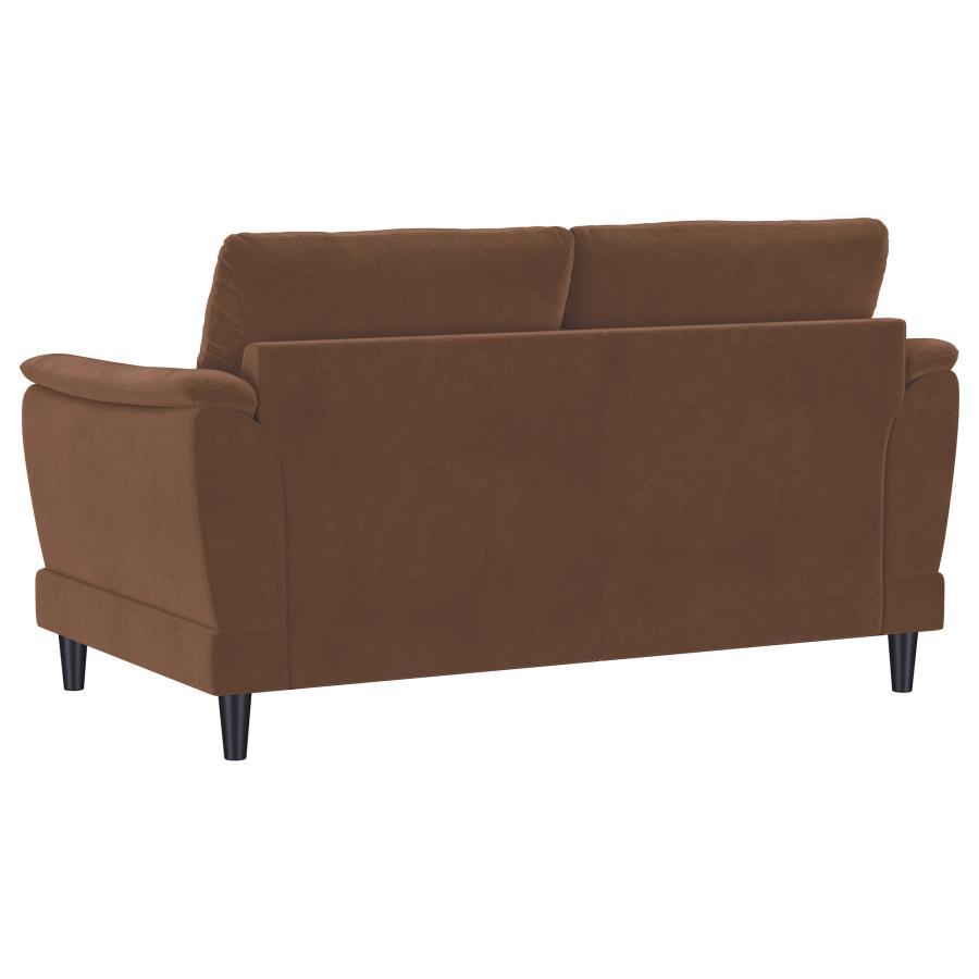 Selma - 2 Piece Velvet Upholstered Crescent Arm Sofa Set - Rust - Best Buy Furniture