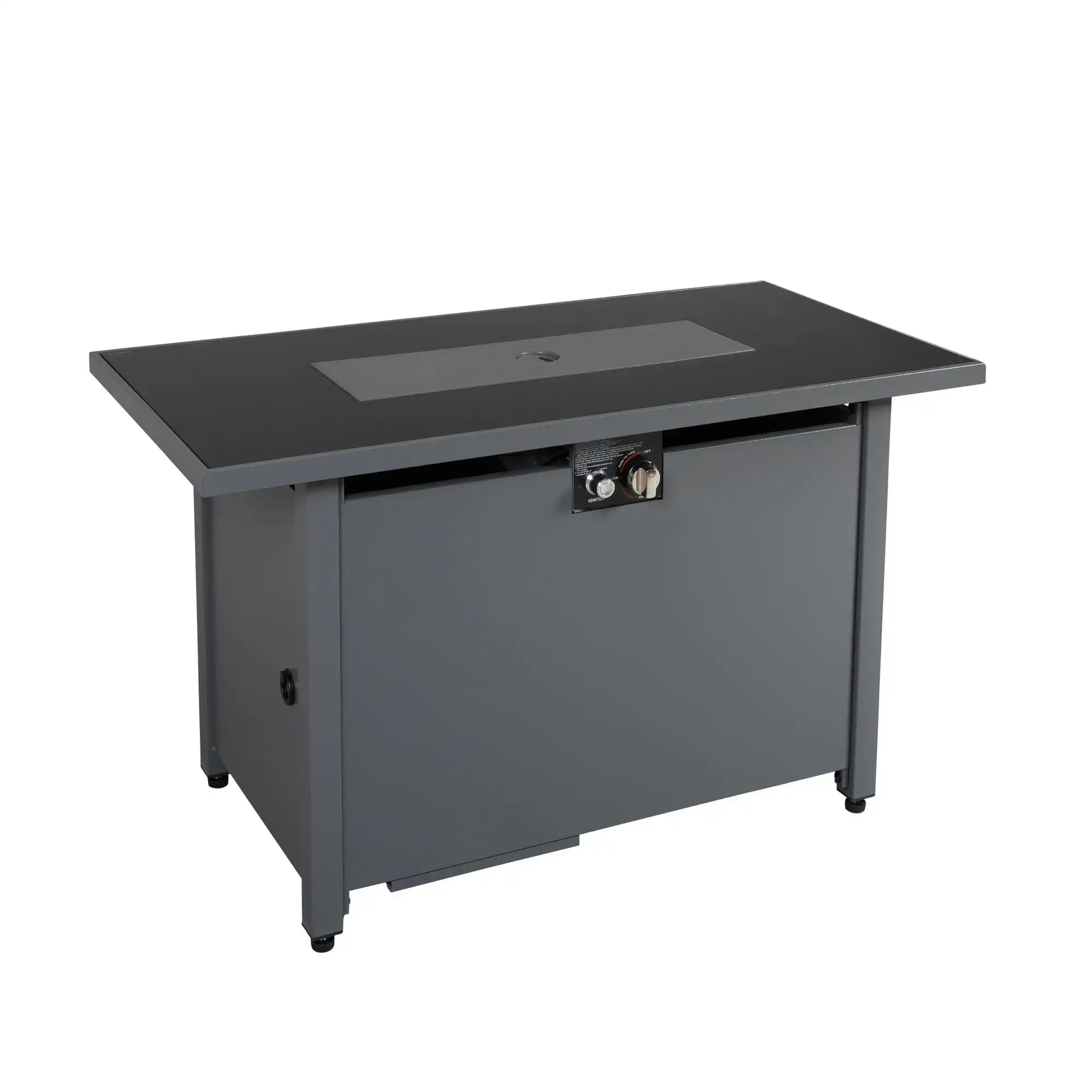 Outdoor Fire Pit Table With Lid & High-Quality Materials - Black - Best Buy Furniture