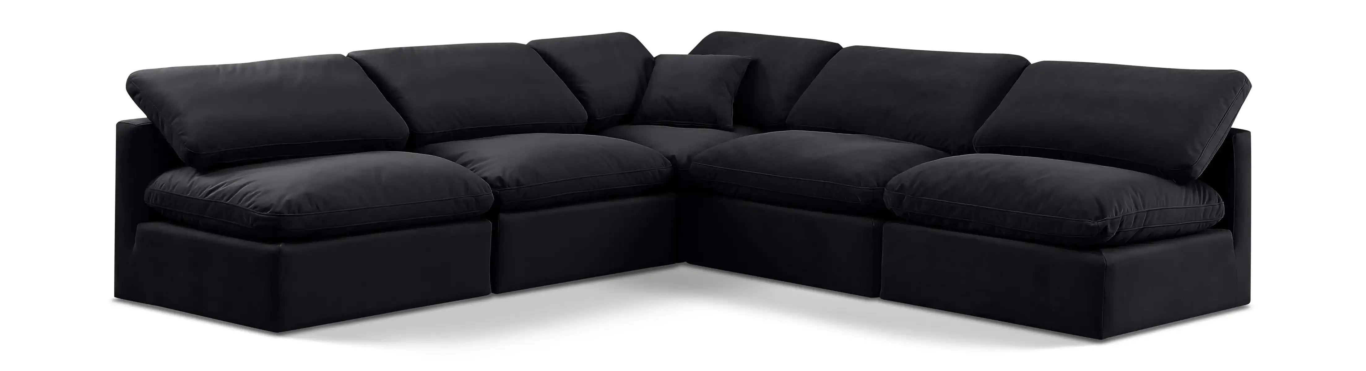Indulge - Velvet 5 Piece Modular Corner Armless Sectional - Best Buy Furniture