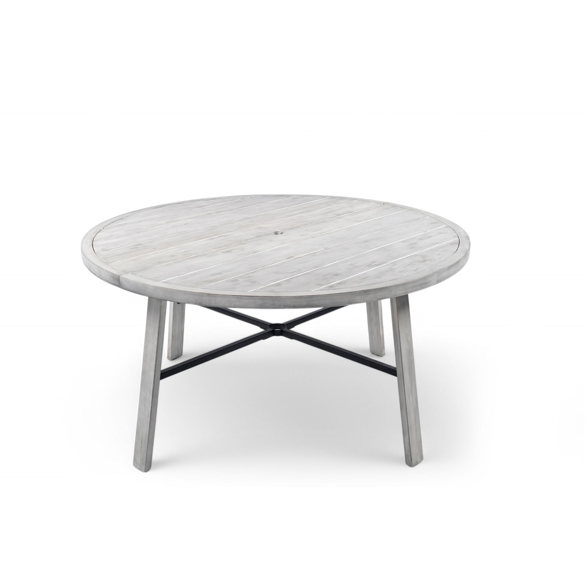 Outdoor Wooden Dinning Set With An Umbrella Hole And Removable Cushions For Patio - Best Buy Furniture
