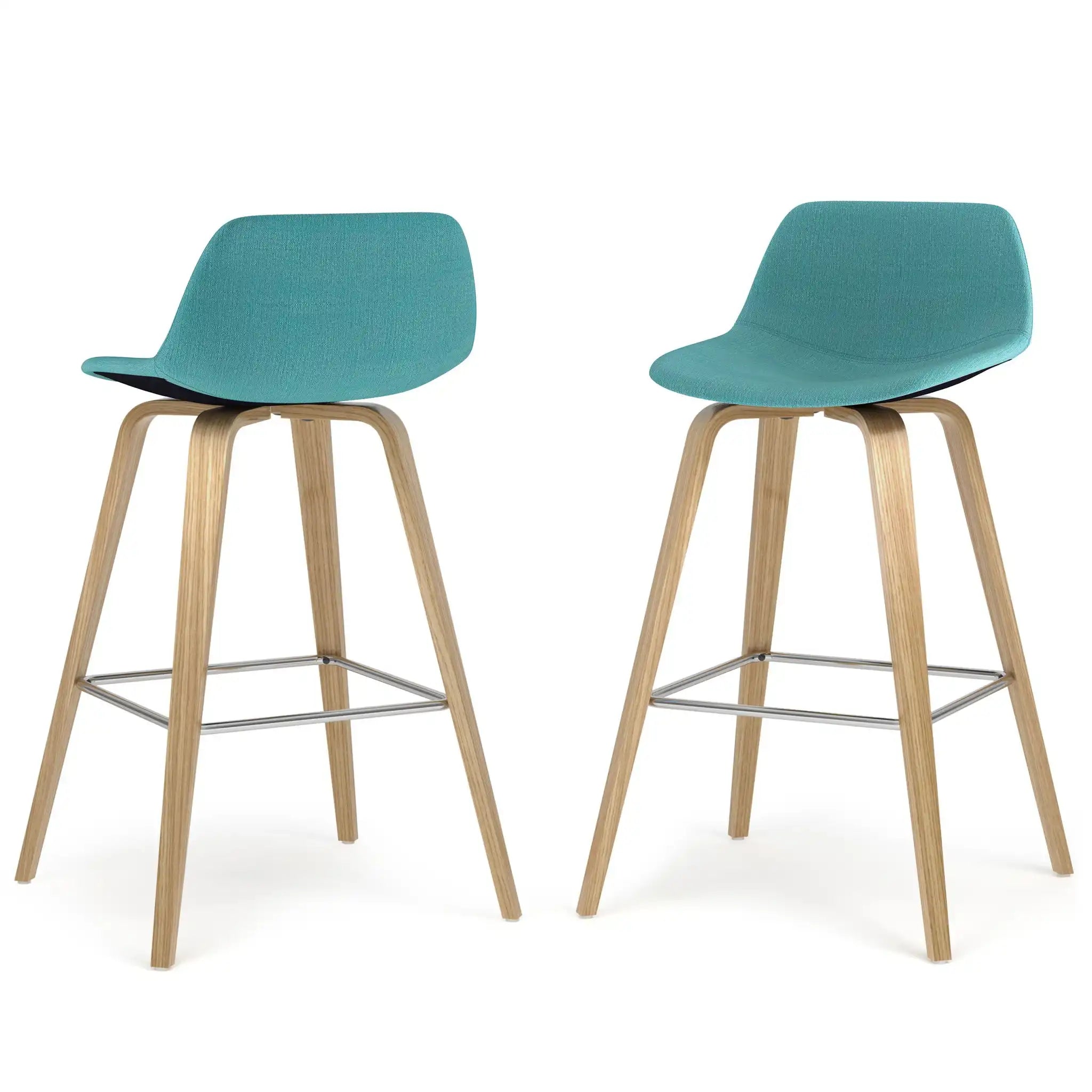 Randolph - Bentwood Counter / Bar Height Stool (Set of 2) - Blue - Best Buy Furniture