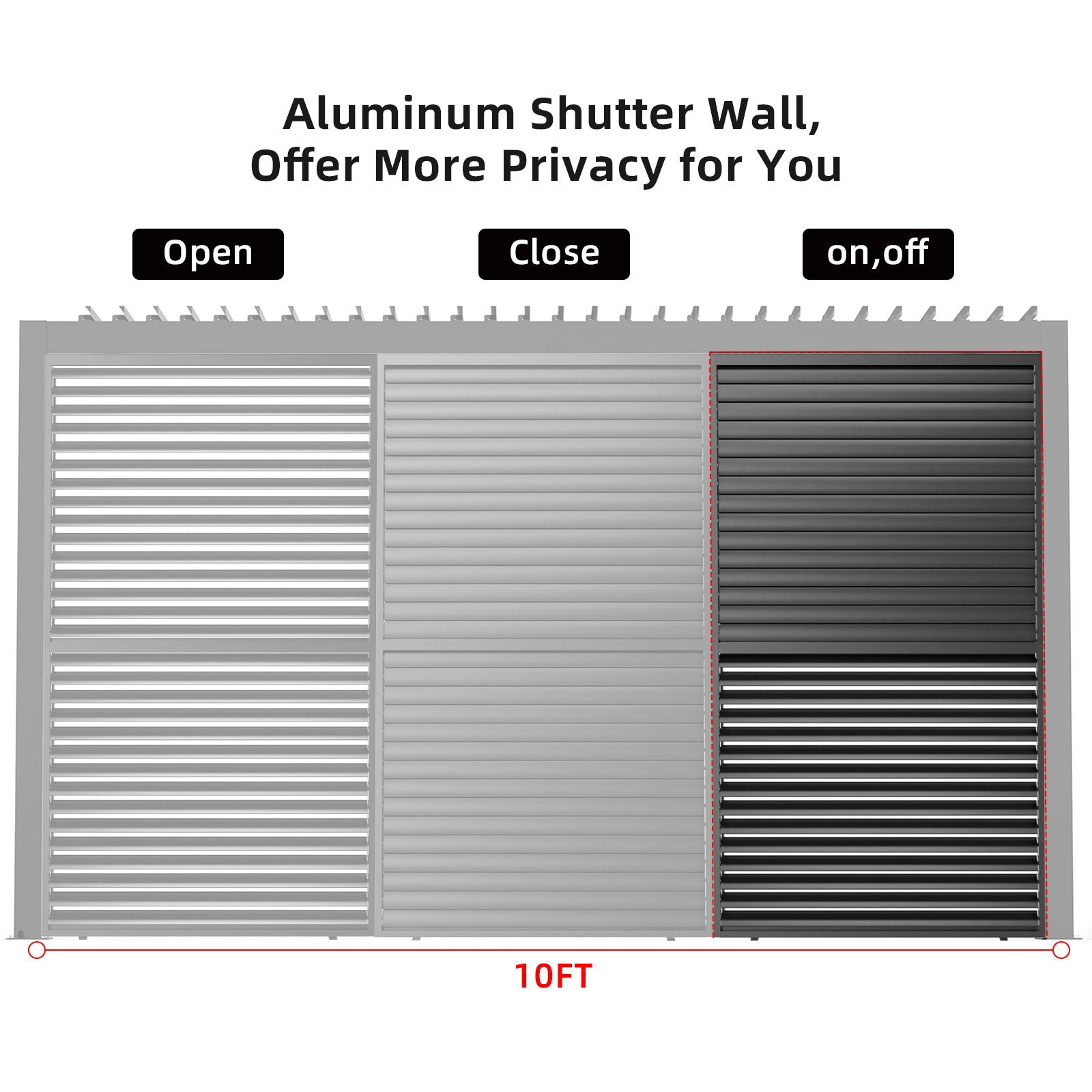 Louver Grille 1 / 3 10Ft Frame & Louvers - Black - Best Buy Furniture