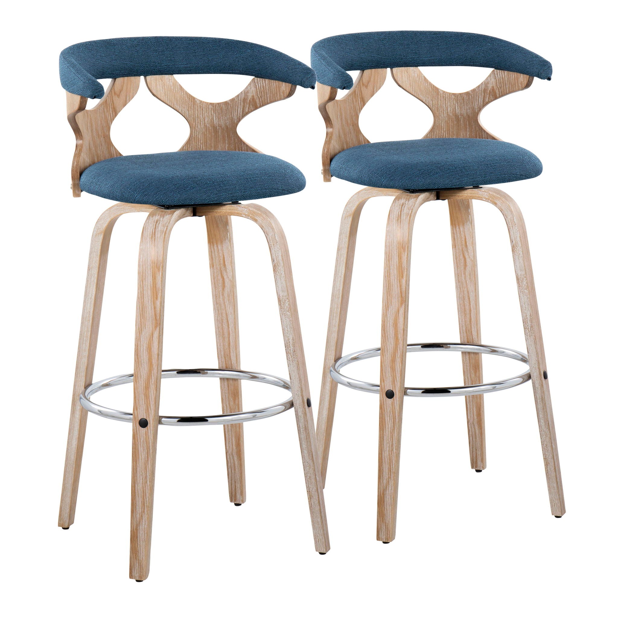 Gardenia - Contemporary Fixed Height Barstool With Swivel With Round Footrest (Set of 2) - Best Buy Furniture