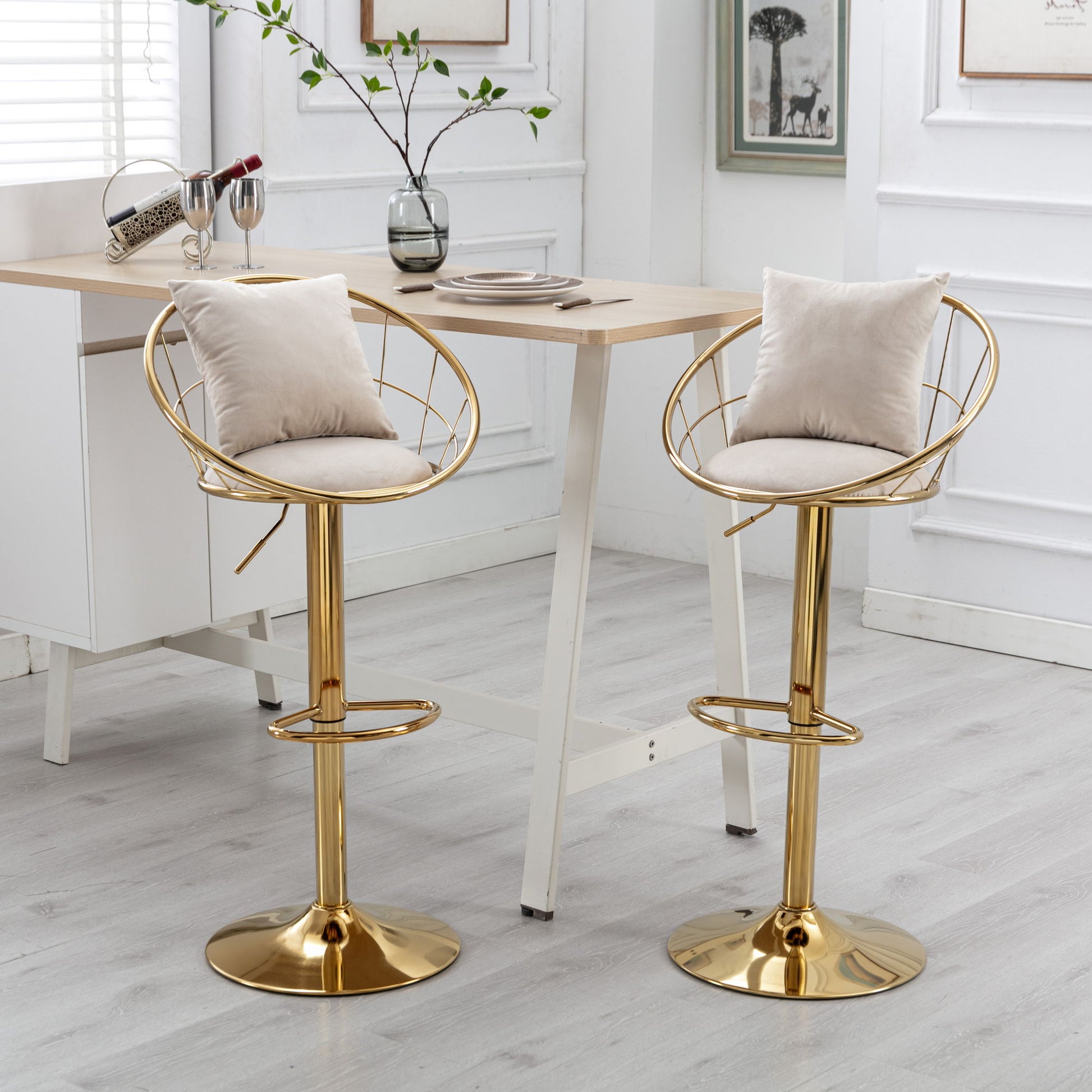 Unique Design Bar Chair, 360 Degree Rotation, Adjustable Height, Suitable For Dining Room And Bar - Best Buy Furniture