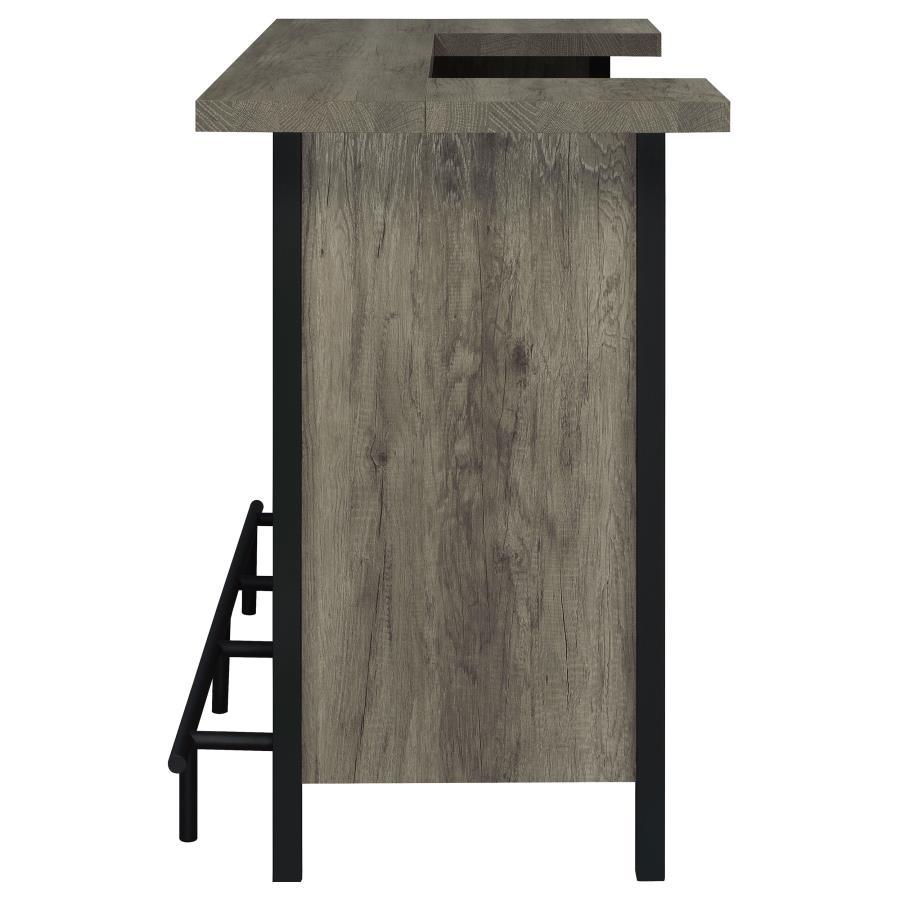 Bellemore - Freestanding Home Bar Wine Cabinet - Gray Driftwood - Best Buy Furniture