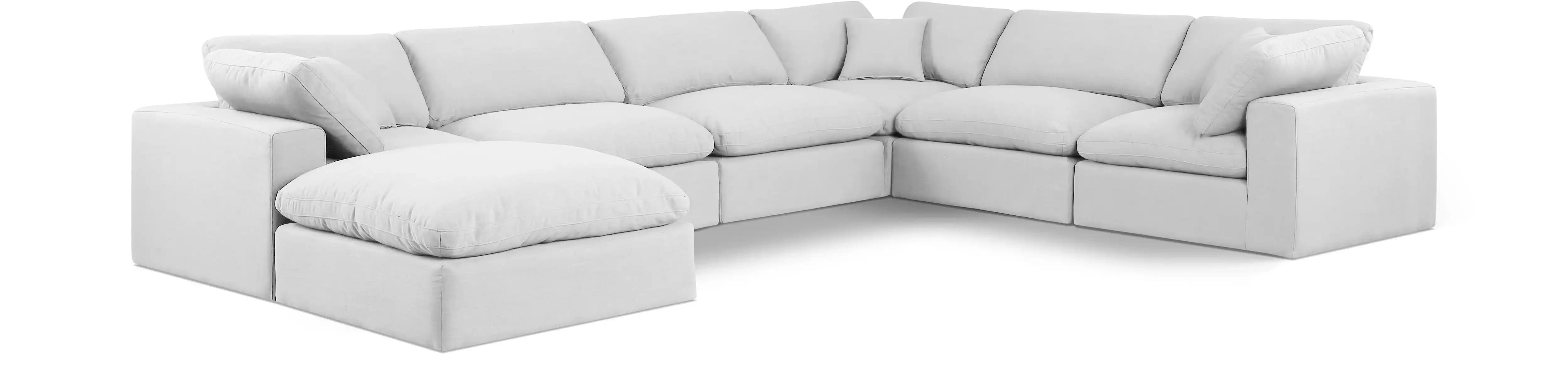 Comfy - 7 Piece Linen Modular Sectional With Chaise - Best Buy Furniture