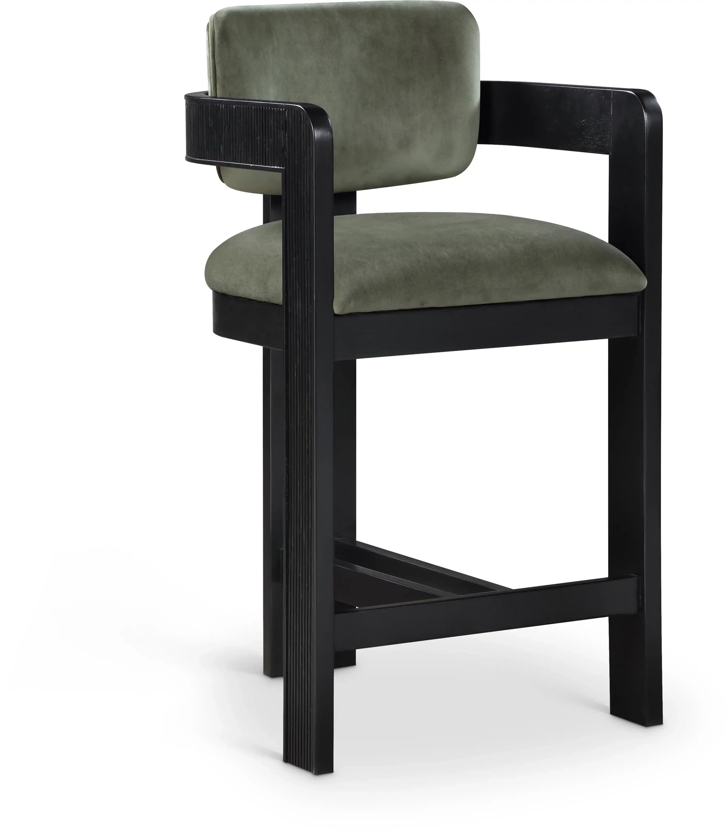 Sacha - Velvet Stool With Black Base - Best Buy Furniture