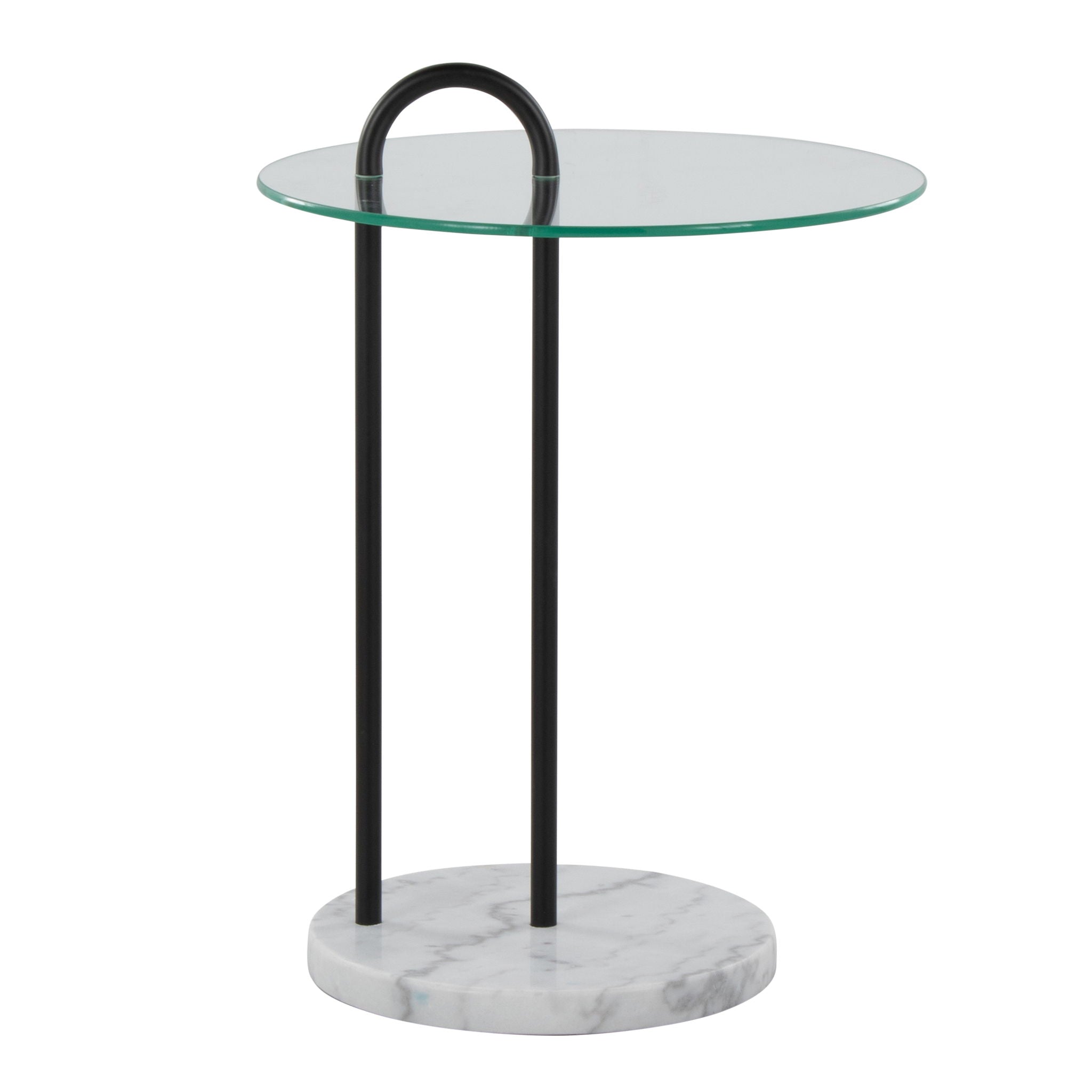Claire - Contemporary / Glam Side Table - Black / Clear - Best Buy Furniture
